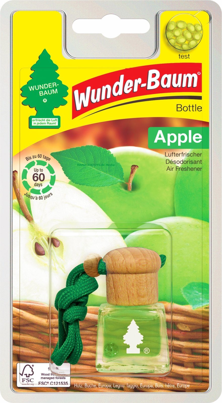 Wunder-Baum Duft-Set Bottle Duft Flakon Apple WUNDERBAUM Lufterfrischer 4,5 ml Apfel