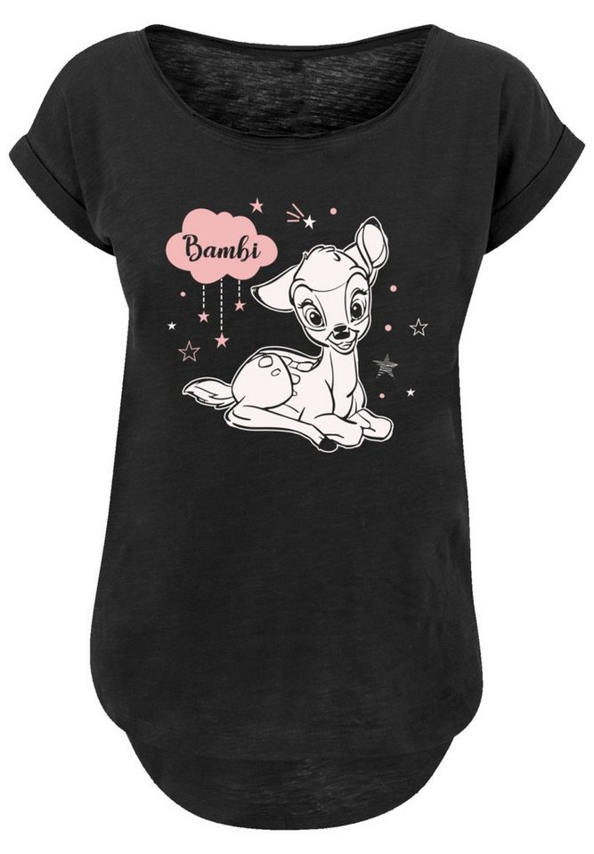F4NT4STIC T-Shirt Disney Bambi Pinke Wolke Premium Qualität, Hinten extra  lang geschnittenes Damen T-Shirt