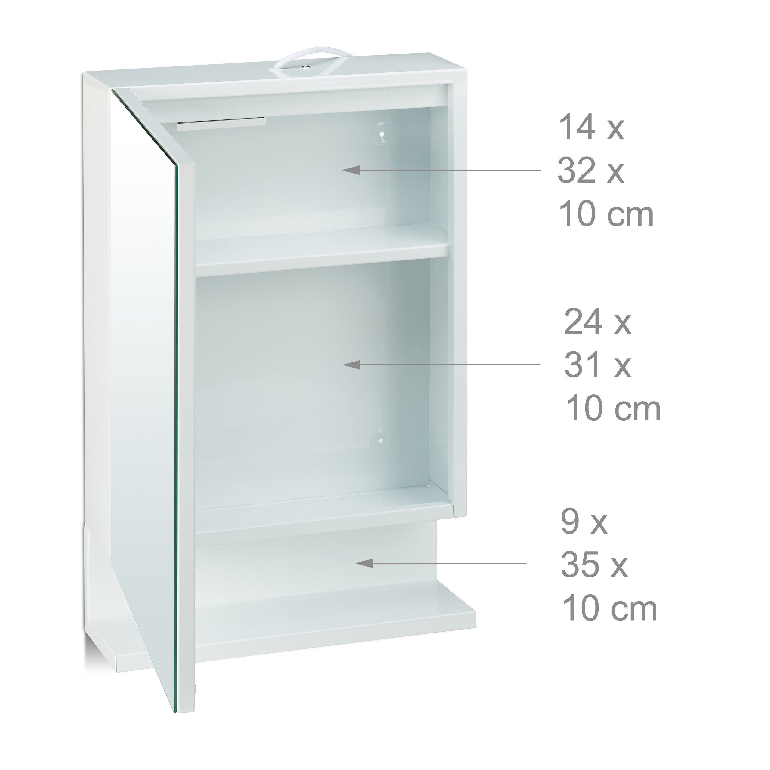 relaxdays Badezimmerspiegelschrank Badspiegelschrank mit Steckdose (1-St) – Bild 5 von 5