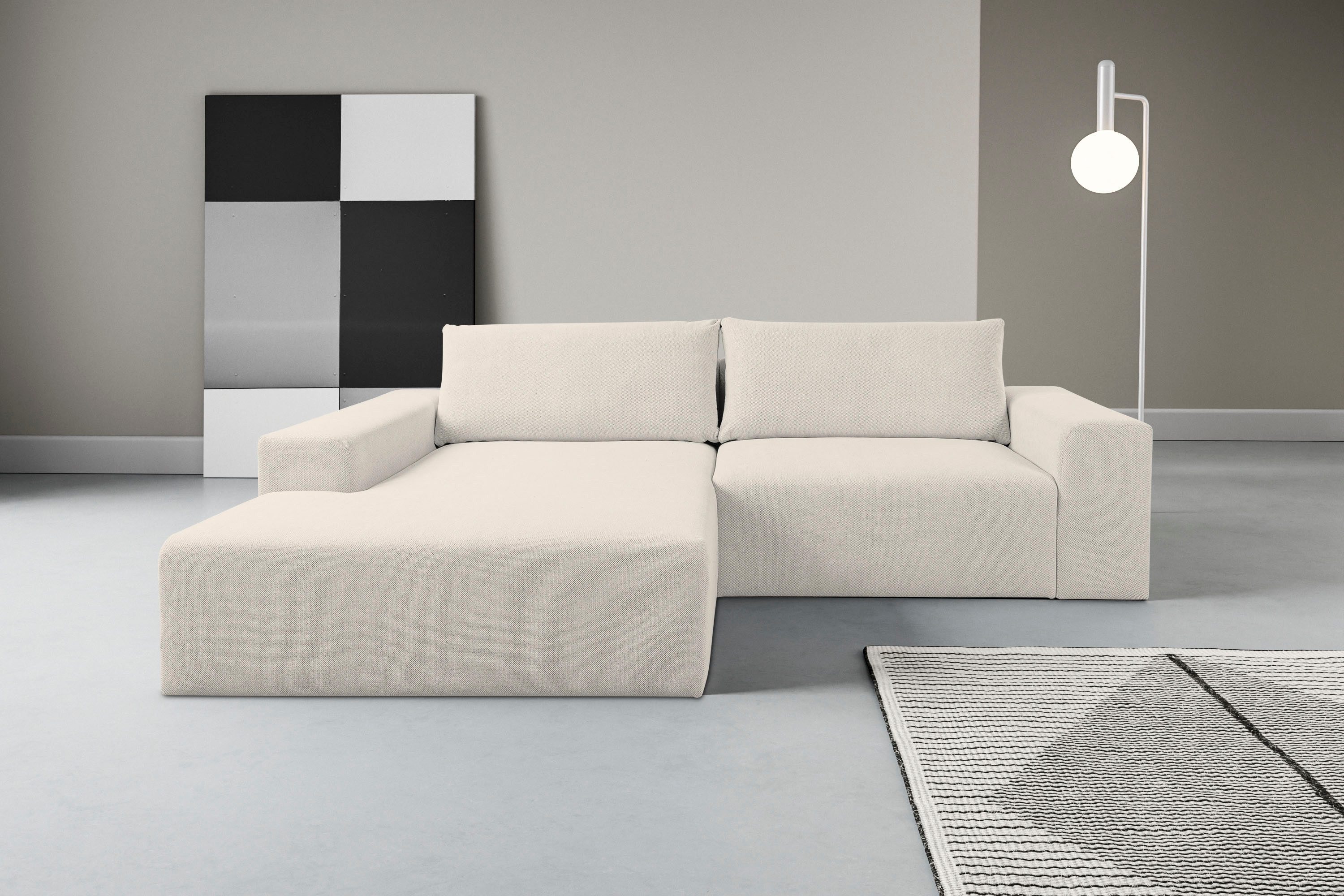 WERK2 Ecksofa Rio, elegant & bequem, Breite 262 cm, L-Form, Puristisches Design mit maximalem Komfort