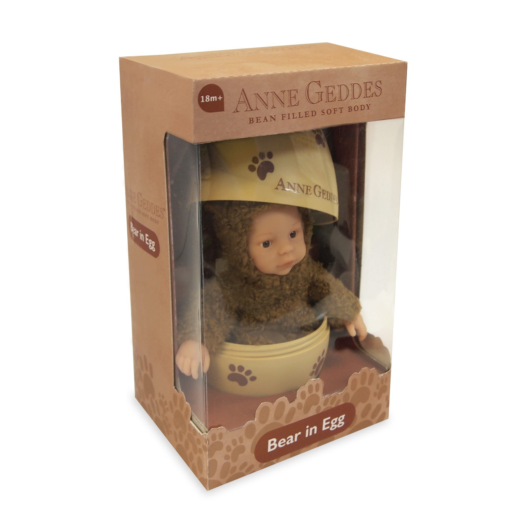 ANNE GEDDES Babypuppe Bär im Ei, schokobraun -23cm- (1-tlg)