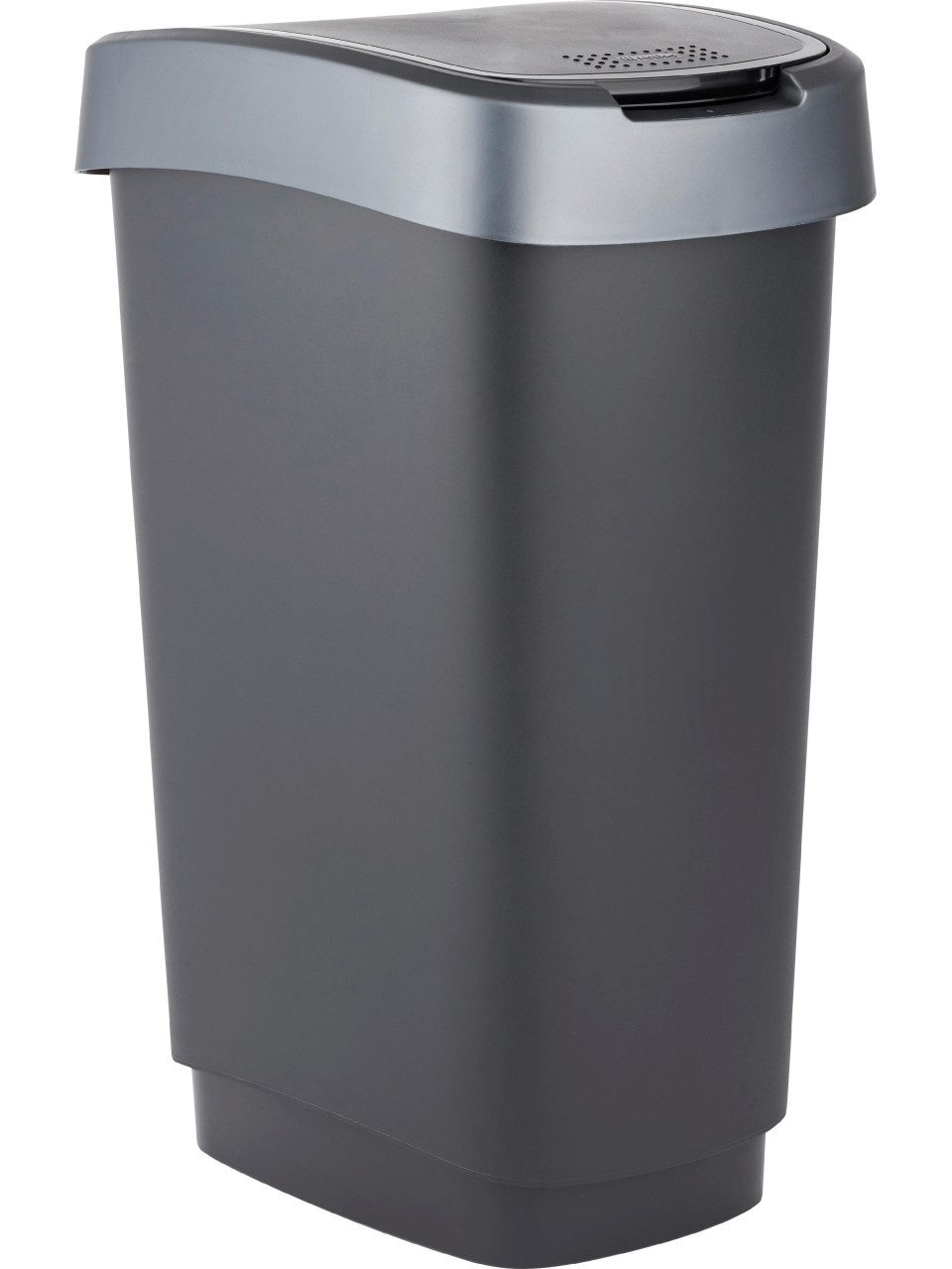 ROTHO Mülleimer Rotho Swingeimer Twist 50 L schwarz silber