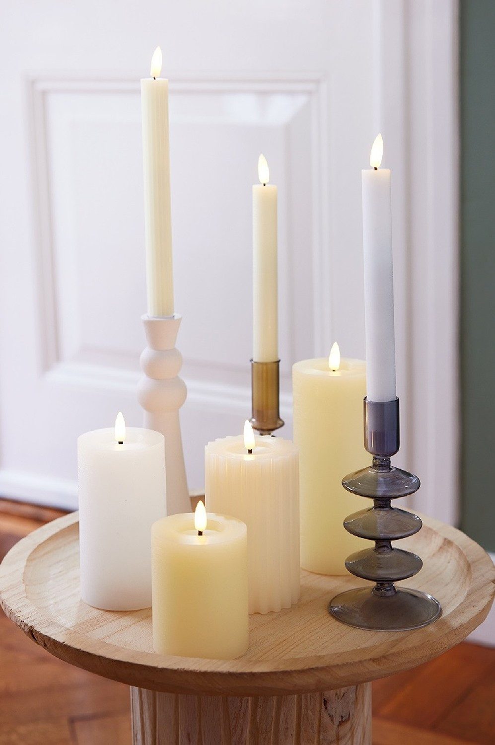 Lumineo LED-Christbaumkerzen Lumineo LED Wachskerze Creme 11,2 x 7 cm, batt günstig online kaufen