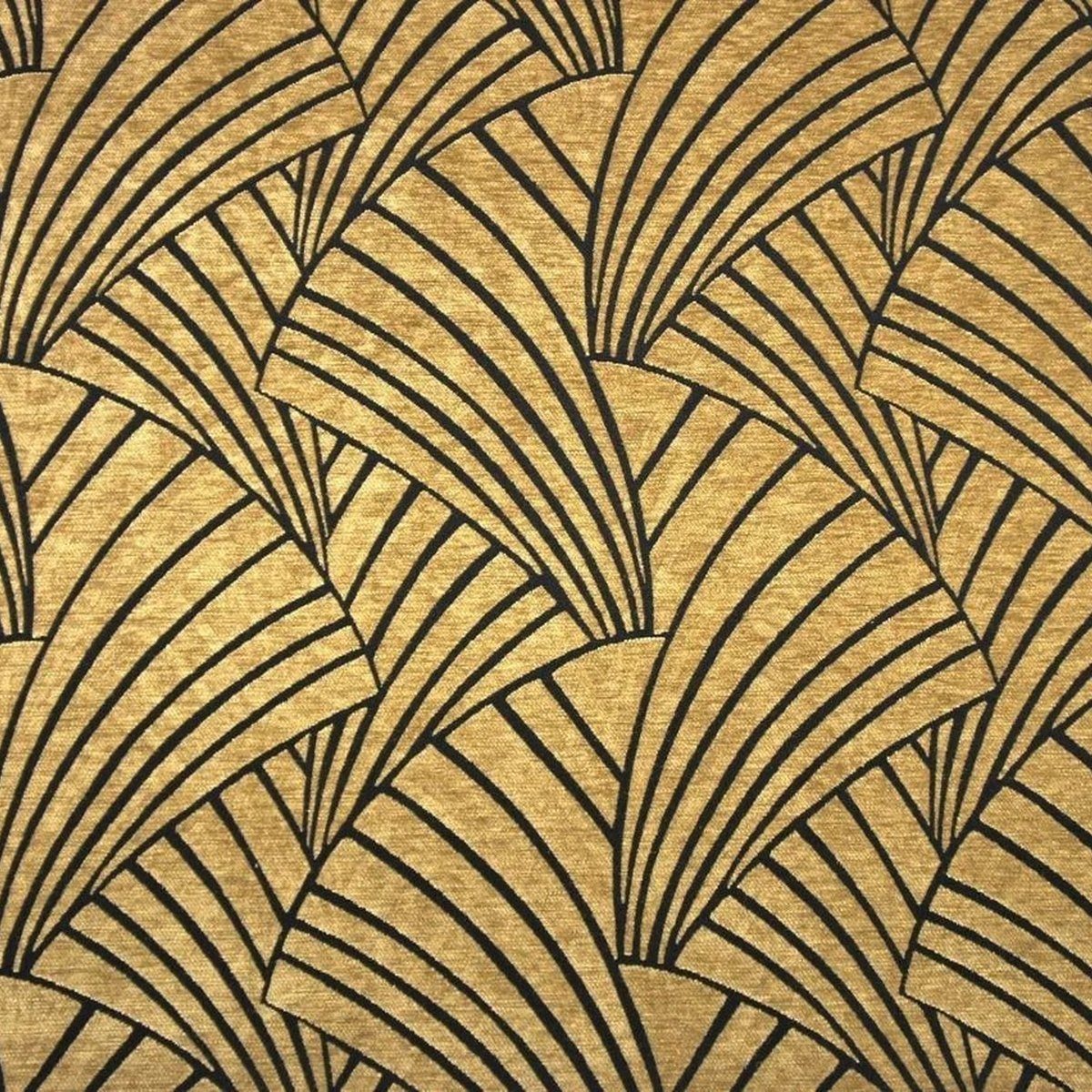 Stofferia Stoff Polsterstoff Chenille Franklin Gold, Breite 280 cm, Meterware