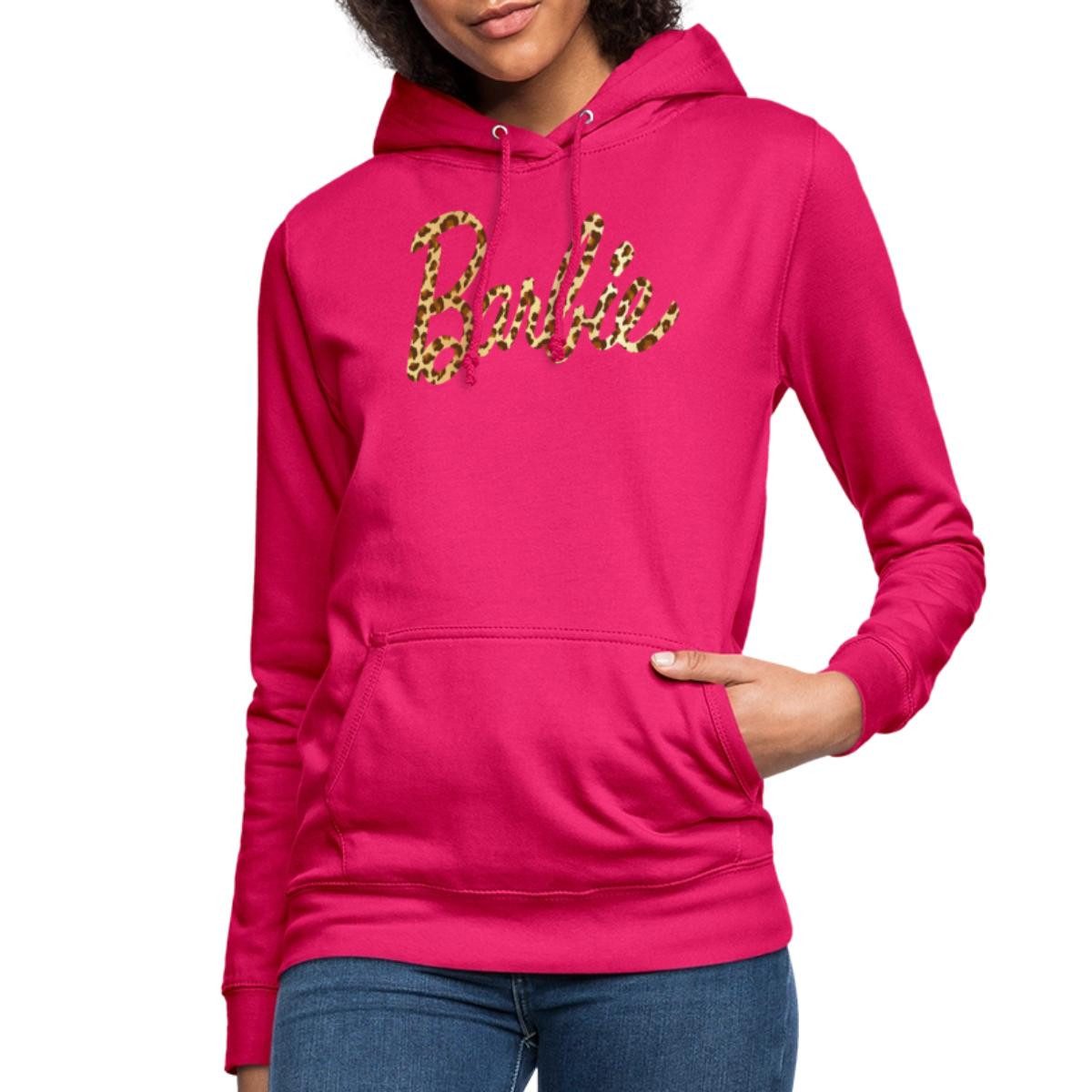 Spreadshirt Hoodie Barbie Leo-Print Logo Damen Hoodie (1-tlg)