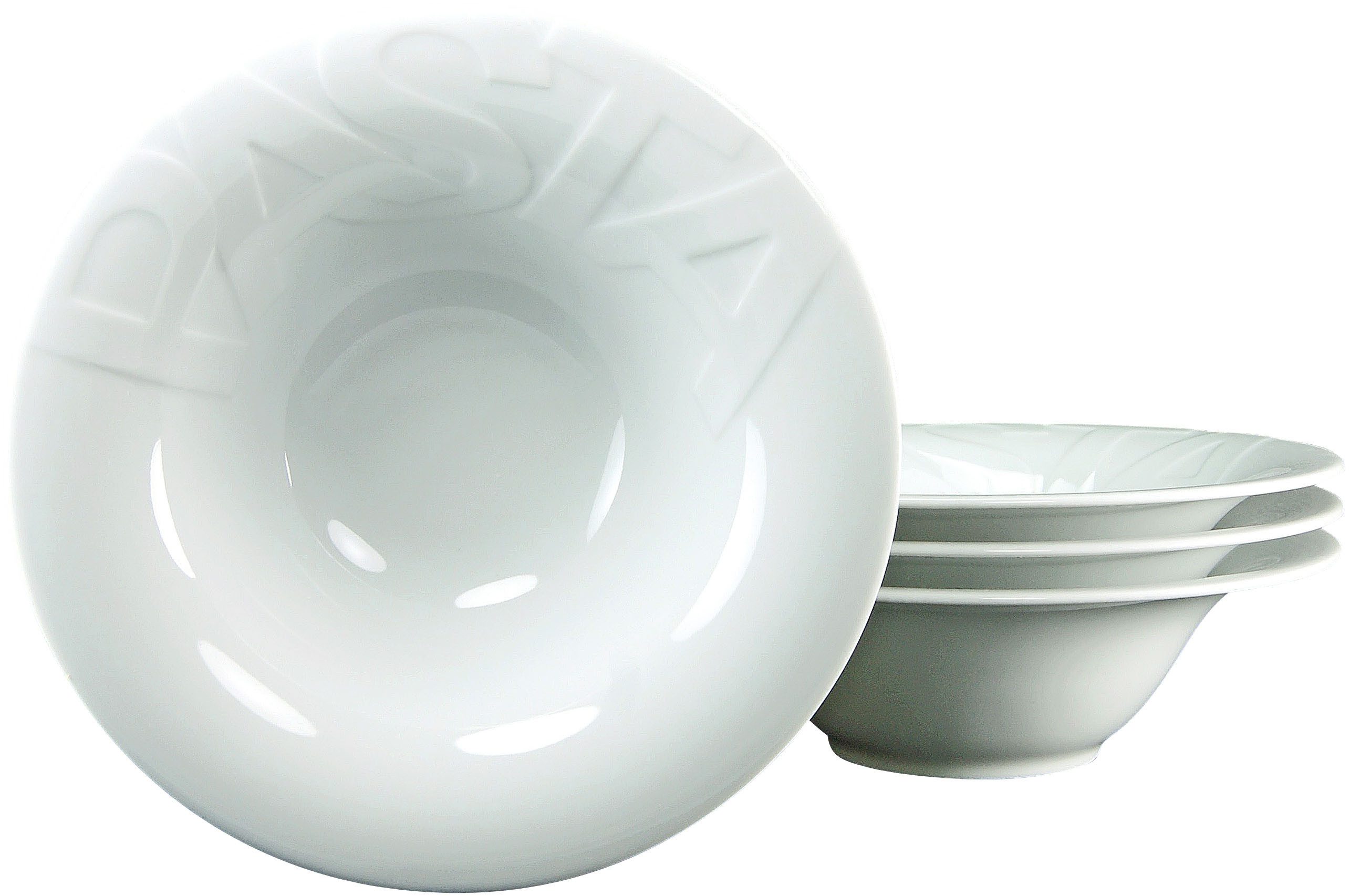 CreaTable Паста тарелка Essteller Gourmet, (4 St), Тарелки Set für 4 Personen, weiß, Porzellan,schwere Qualität