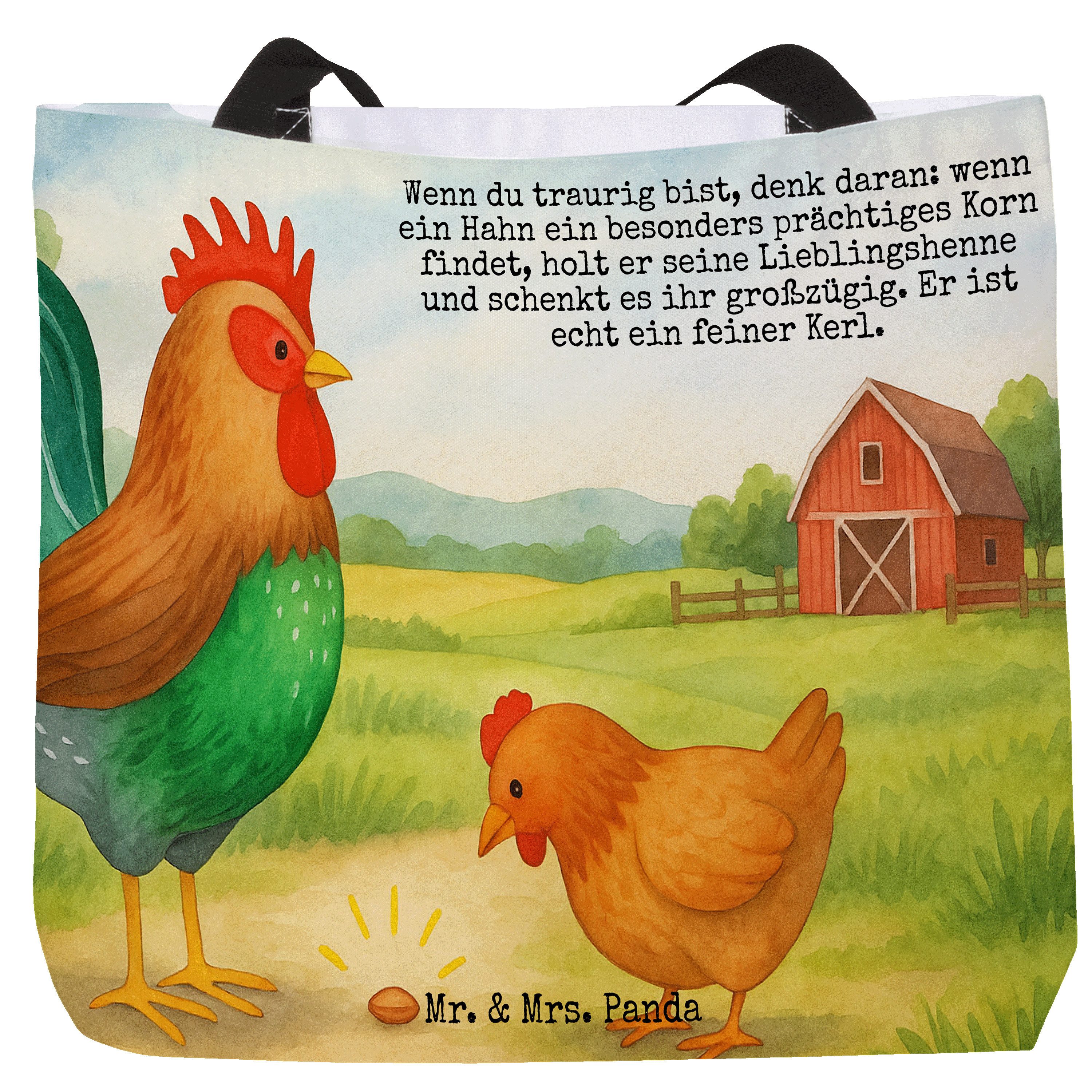 Shopper Hahn Korn Design, Tote Bag, Weiß, Tasche, Natur, Reisetasche, Strandt