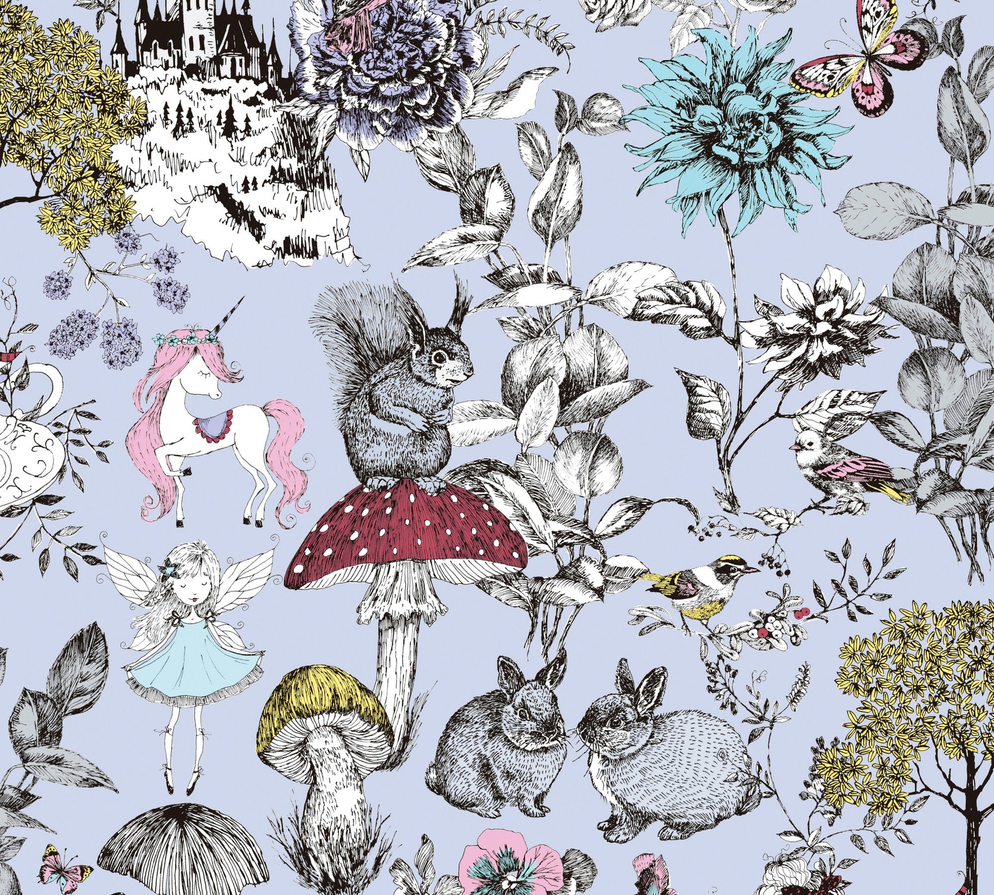 A.S. Création Vliestapete Little Love, glatt, abstrakt, naturalistisch, Motiv, Kindertapete Tapete Blumen Tapeten Kinderzimmer Schlafzimmer Design