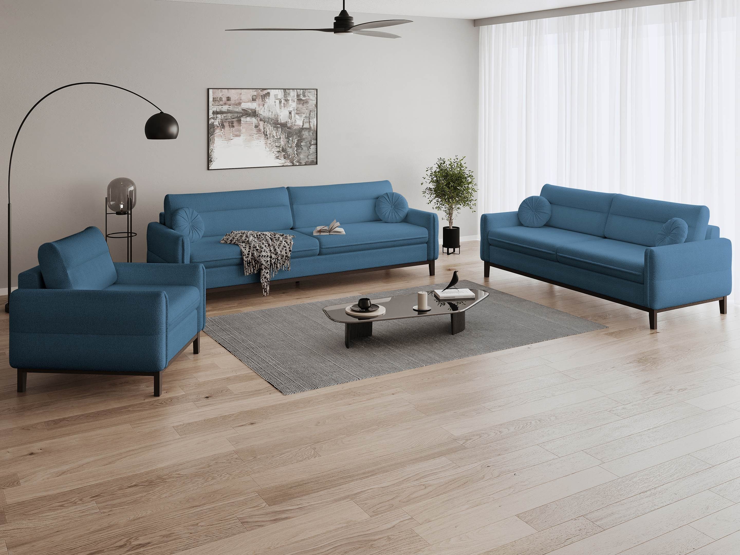 Beautysofa Polstergarnitur in modischer Bouclé-Qualität Belweder günstig online kaufen