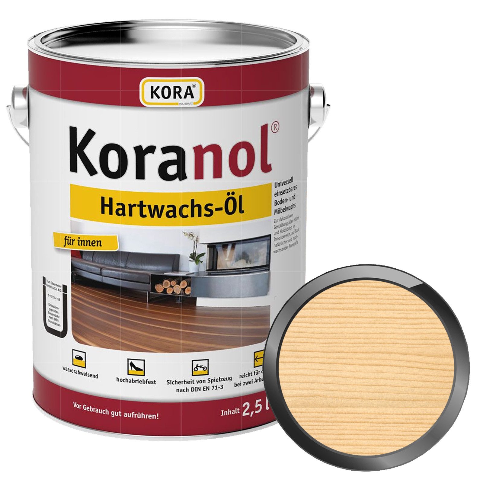 KORA Holzöl KORANOL HARTWACHS-ÖL - 2.5 LTR (FARBLOS)