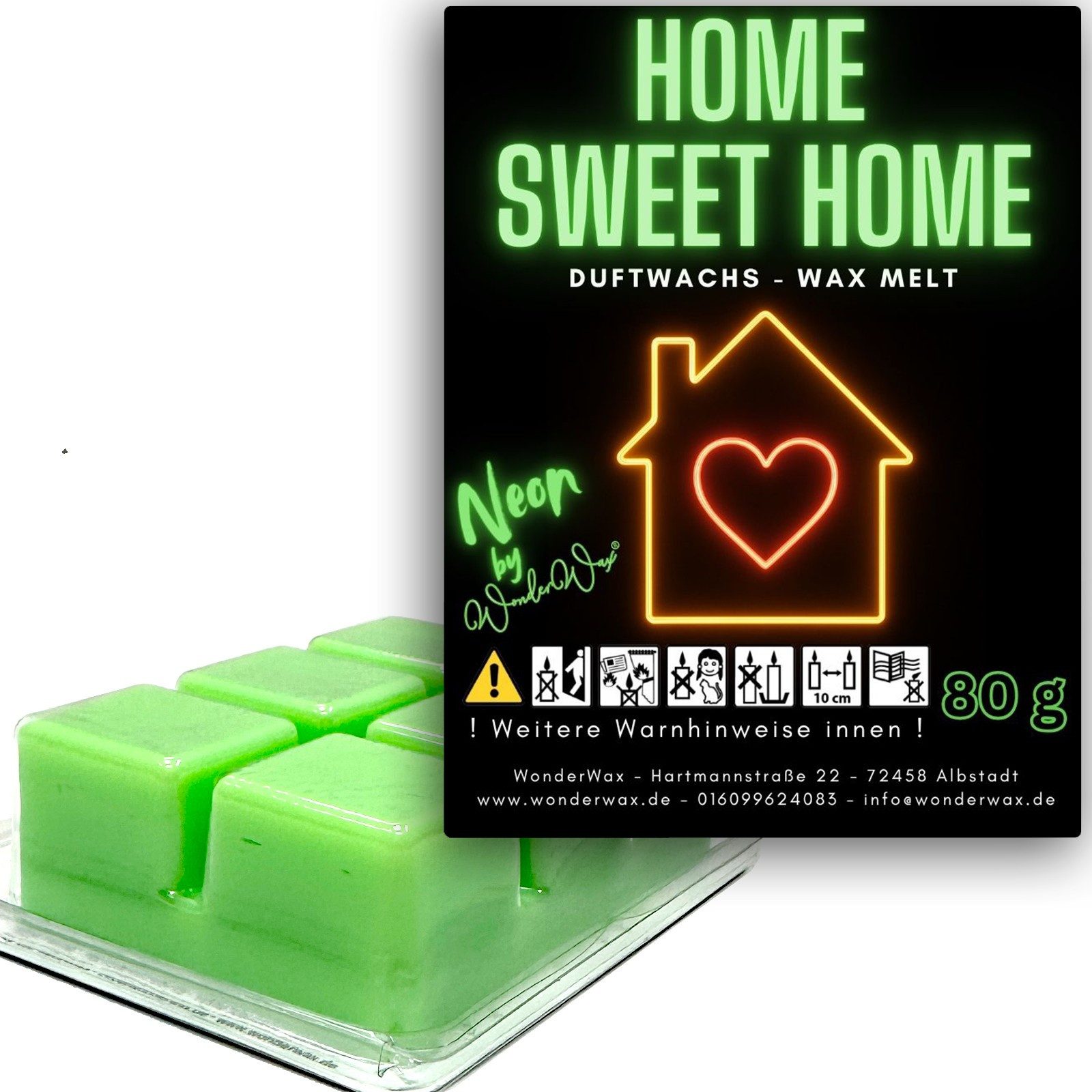 WonderWax Duftwachs WonderWax® Neon Duftwachs 6 Würfel, (Home Sweet Home), Duftrichtung: Home Sweet Home