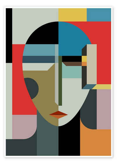 Posterlounge Poster THE USUAL DESIGNERS, Porträt einer Frau, Büro Modern Digitale Kunst