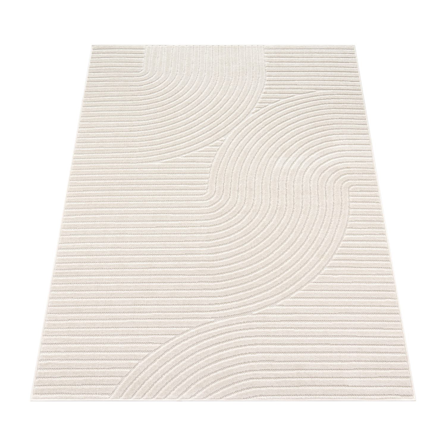 KADIMA DESIGN Teppich Struktur Wohnzimmer schmutzabweisend Teppich Kurzflor, Läufer, Höhe: 10 mm, Florhöhe: 6 mm, 100% Polypropylen, Läufer, 80x150cm, Creme