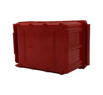 HMH-Shop Stapelbox Stapelboxen Gr. 2 rot Werkstatt Garage Sichtlagerkisten + Wandschienen, schlagfest, Beschriftungsfach, stapelbar, Wandmontage