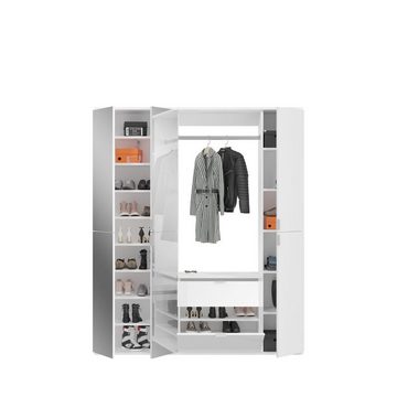 ebuy24 Kleiderschrank ProjektX Garderobenaufstellung 7 Türen, 1 Schublad