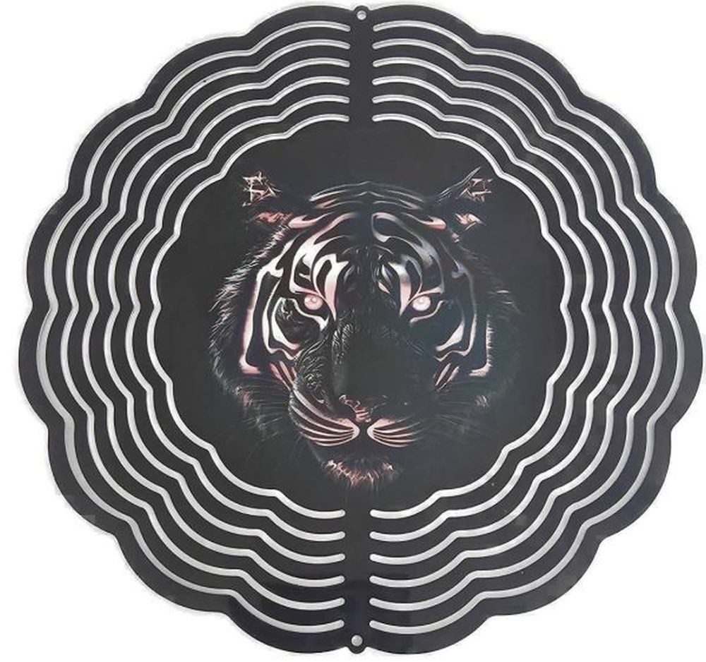 Ladreas Windspiel Edelstahl 3D Windspiel Windspinner 20cm Tiger Glow Leuchtend WI87