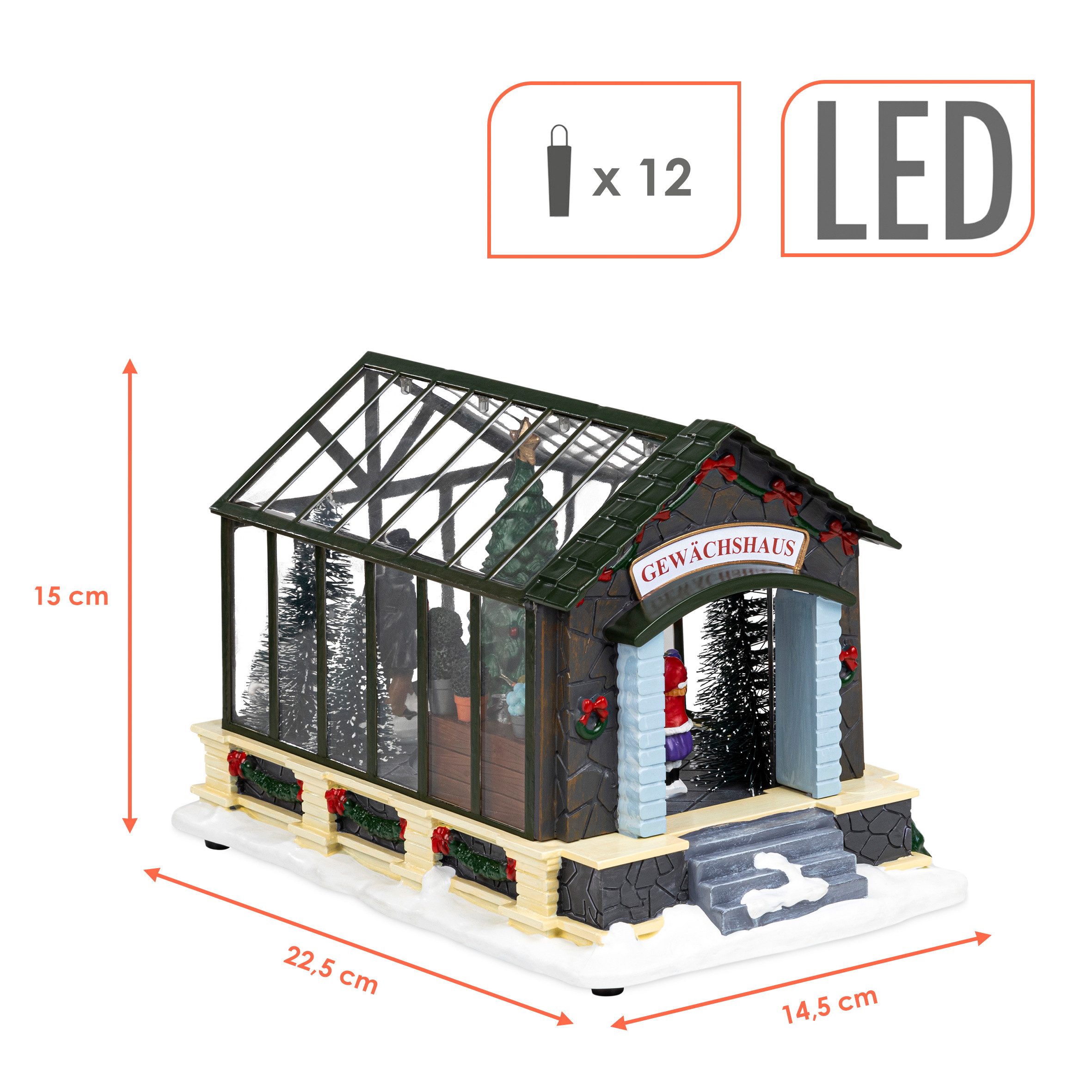 Spetebo Weihnachtsdorf LED Gewächshaus Tischdeko bunt günstig online kaufen