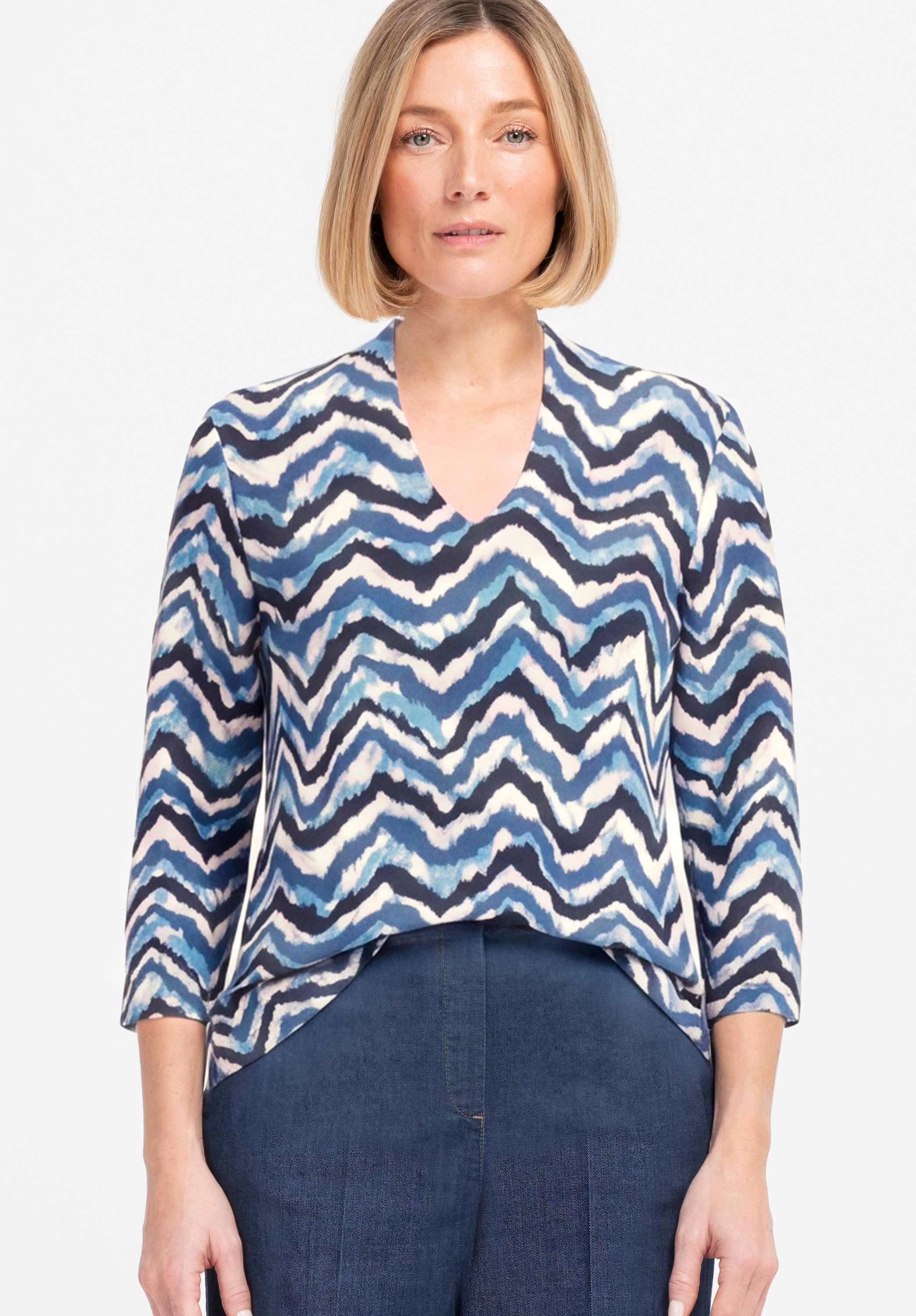 bianca Print-Shirt MALVE mit trendigen Allover-Druck in angesagten Farben