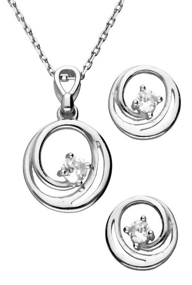 Limana Schmuckset 925 Silber Halskette mit Anhänger 43+3cm Ohrringe Ohrstecker Kette (inkl. Schmuckbox), Geschenkset Idee Geschenk für Sie Frauen Damen Freundin Mutter Set
