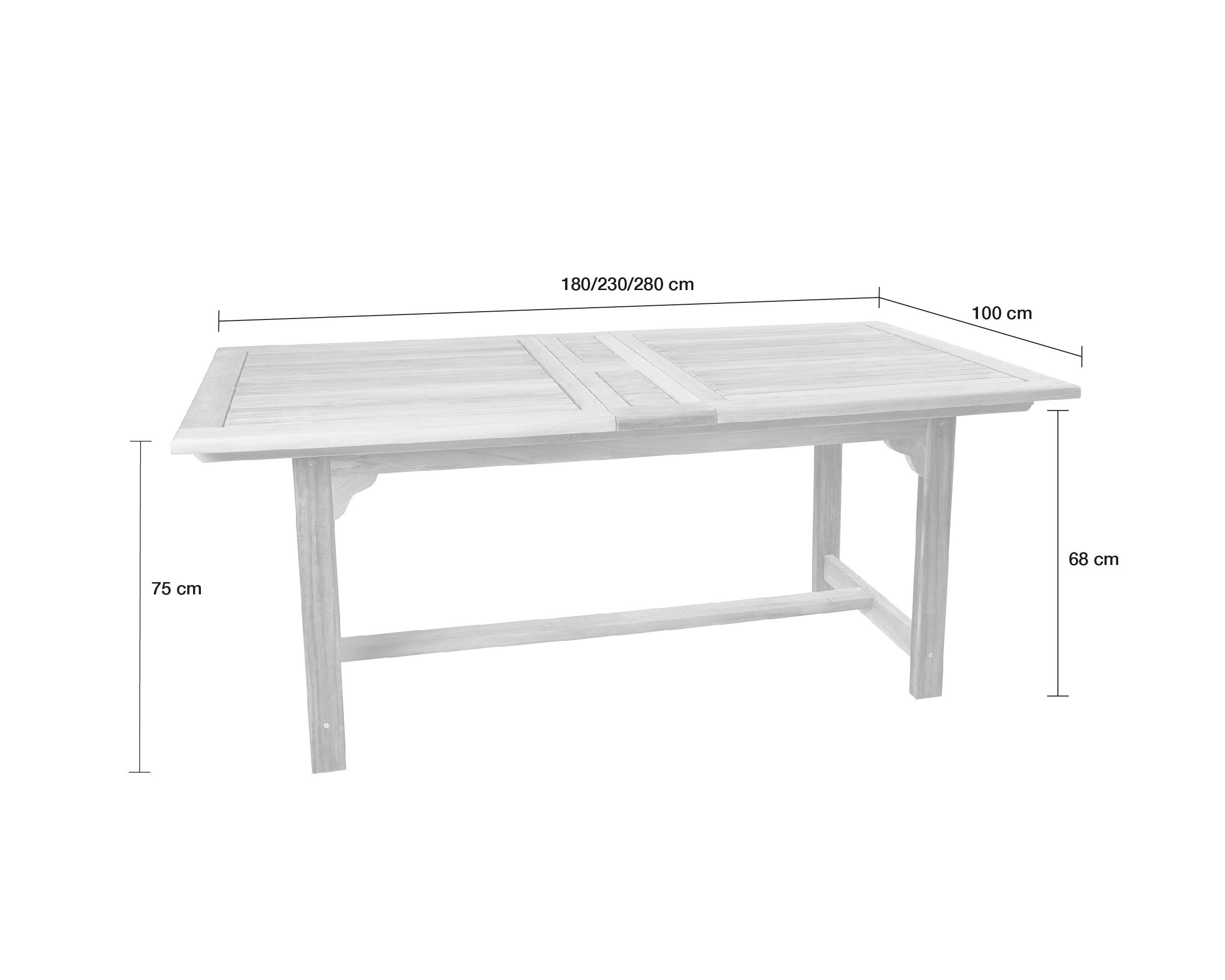 LC Garden Gartentisch Riva Teak Gartentisch Ausziehtisch Esstisch
