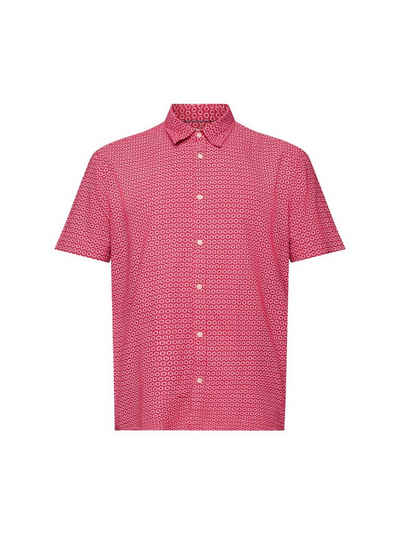 Esprit Kurzarmhemd Hemd aus Leinenmix mit Print