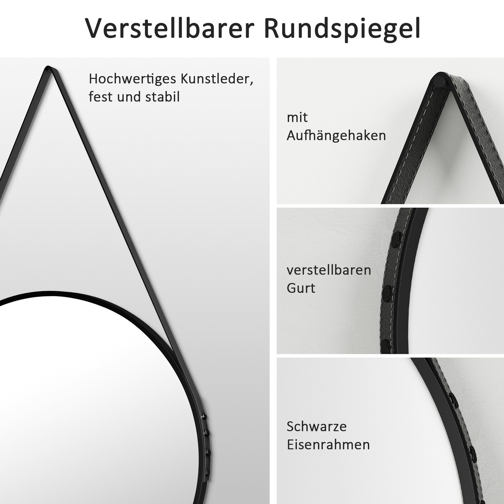 Hopibath Spiegel Flur Rund Flurspiegel Wandspiegel günstig online kaufen