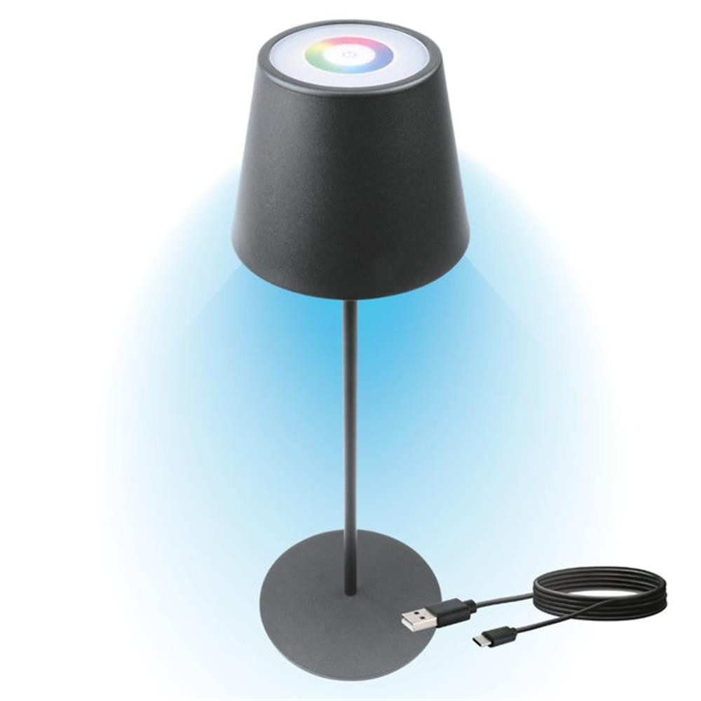 Schwaiger LED Tischleuchte TILA0300, RGB Tischlampe, dimmbar, kabellos, anthrazit