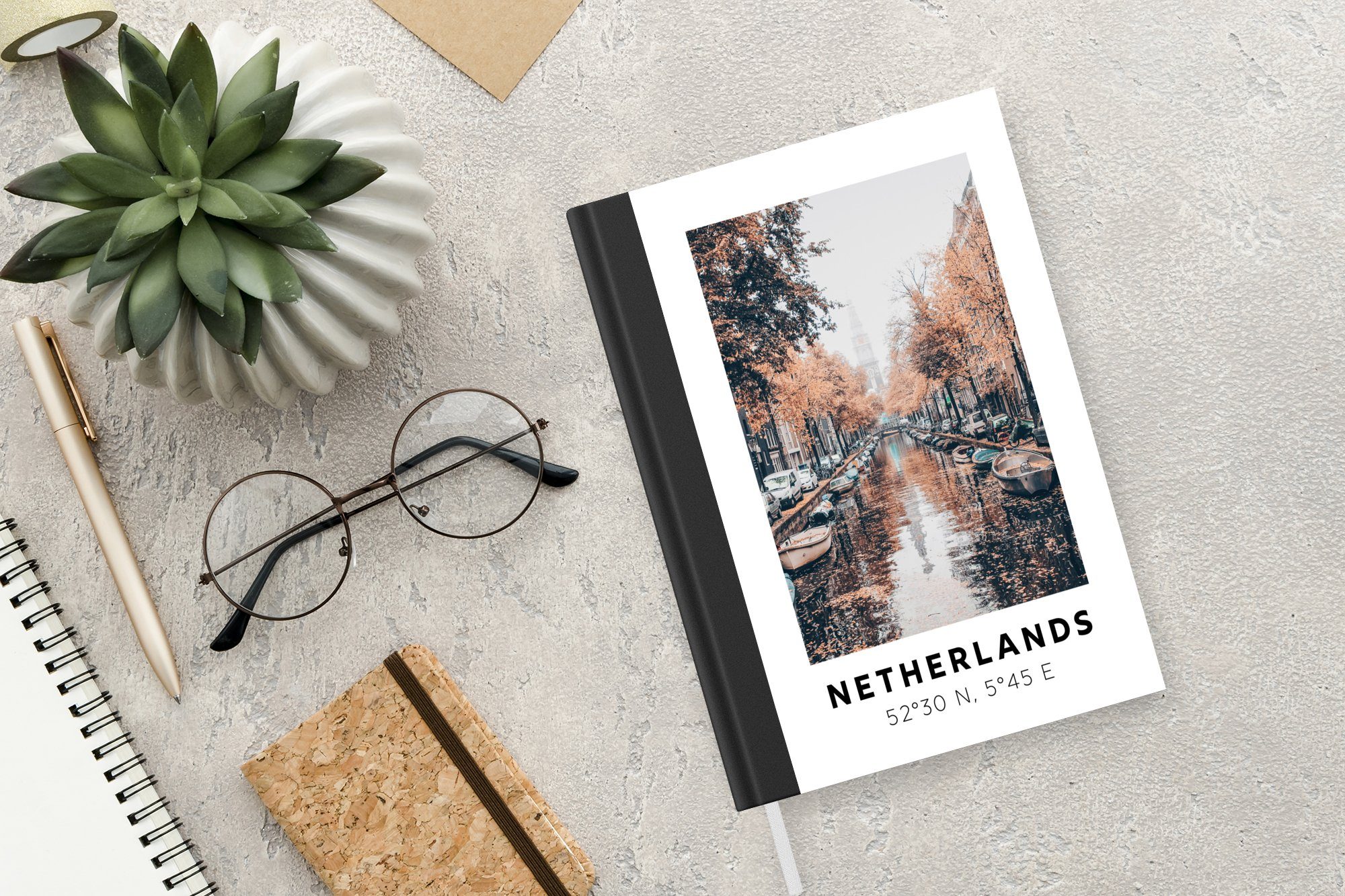 A5, - Merkzettel, Seiten, Notizheft, Ärmelkanal Tagebuch, - Niederlande Haushaltsbuch Journal, Notizbuch Herbst, 98 MuchoWow
