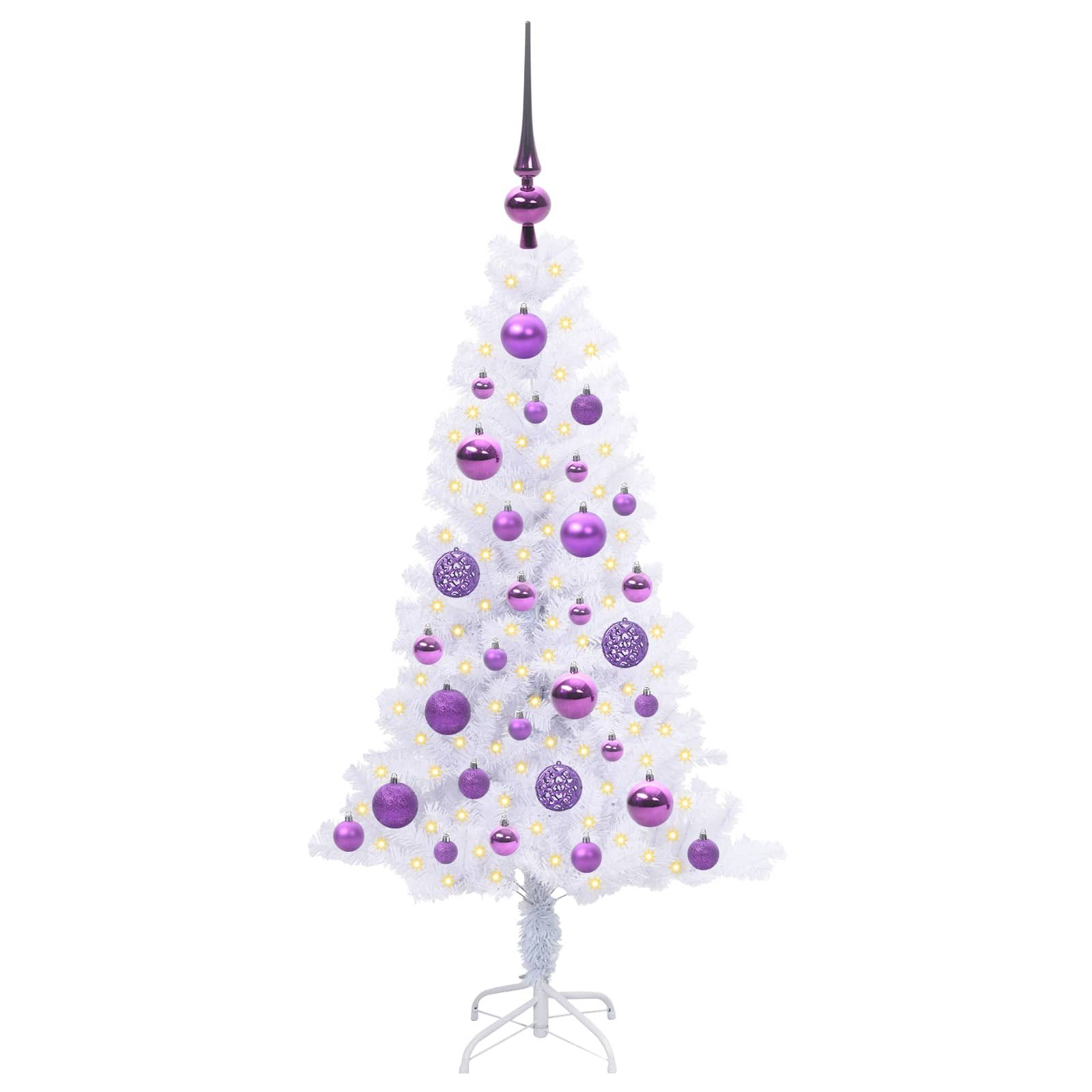 vidaXL Künstlicher Weihnachtsbaum Künstlicher Weihnachtsbaum Weiß 120 cm PVC und Stahl