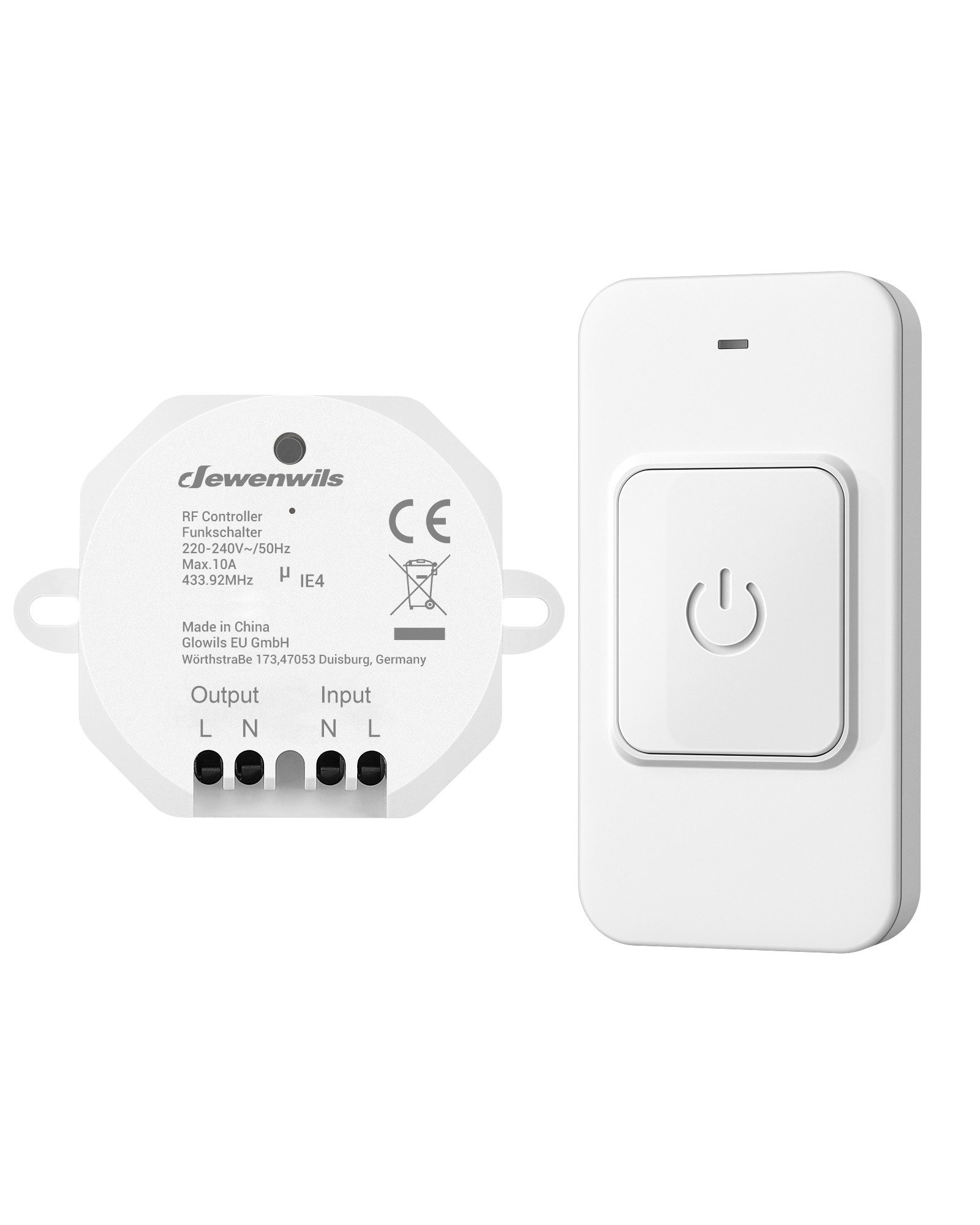 DEWENWILS Licht-Funksteuerung Funk-Lichtschalter Set, für Indoor, 1-tlg., Schalter für Lampen und Ventilatoren