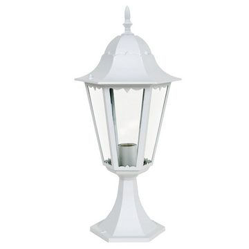 etc-shop LED Außen-Stehlampe, Leuchtmittel inklusive, Warmweiß, Außen Steh Lampe weiß Garten Weg Laterne ALU Balkon Sockel Leuchte im