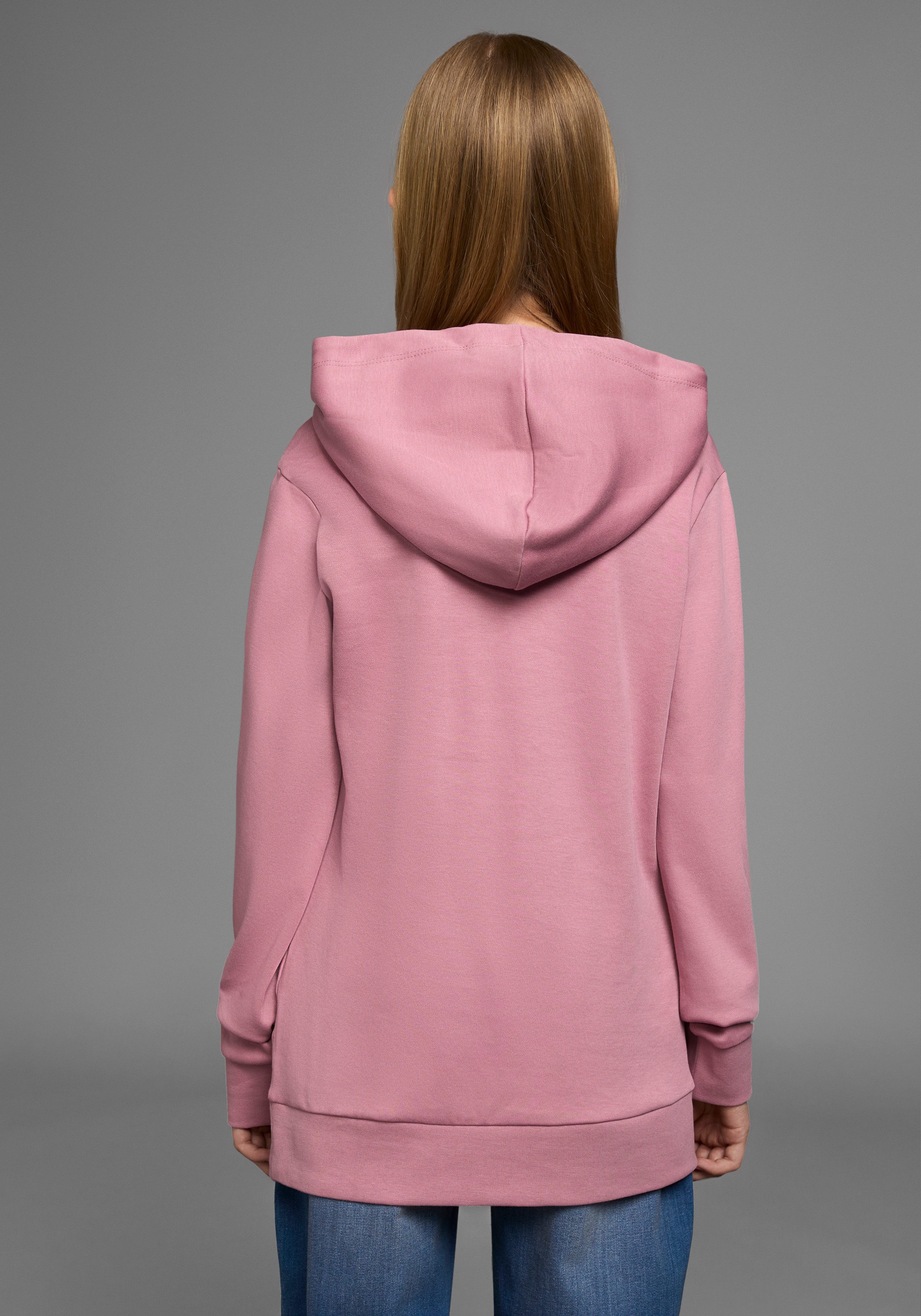 KIDSWORLD Kapuzenshirt SO EASY - Print Langarm, Basic-Passform, mit modischen Drucken