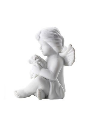 Rosenthal Engelfigur Engel mit Hund aus matten Porzellan, klein, detailverliebt & hochwertig
