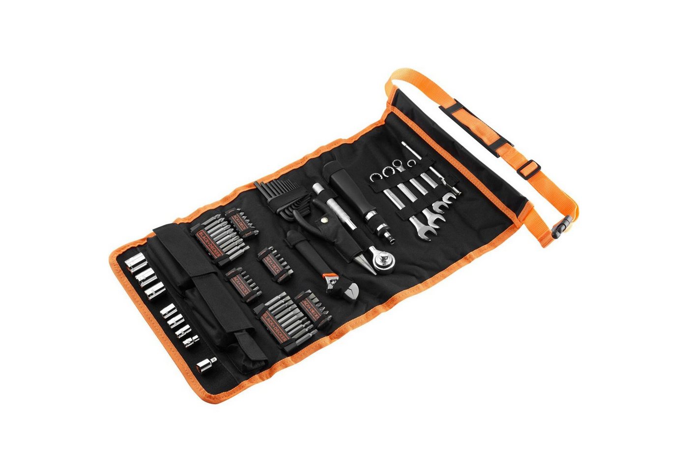 Thumbnail - Black + Decker Werkzeugset BLACK+DECKER Mechaniker-Set mit Rolltasche, (76-tlg)