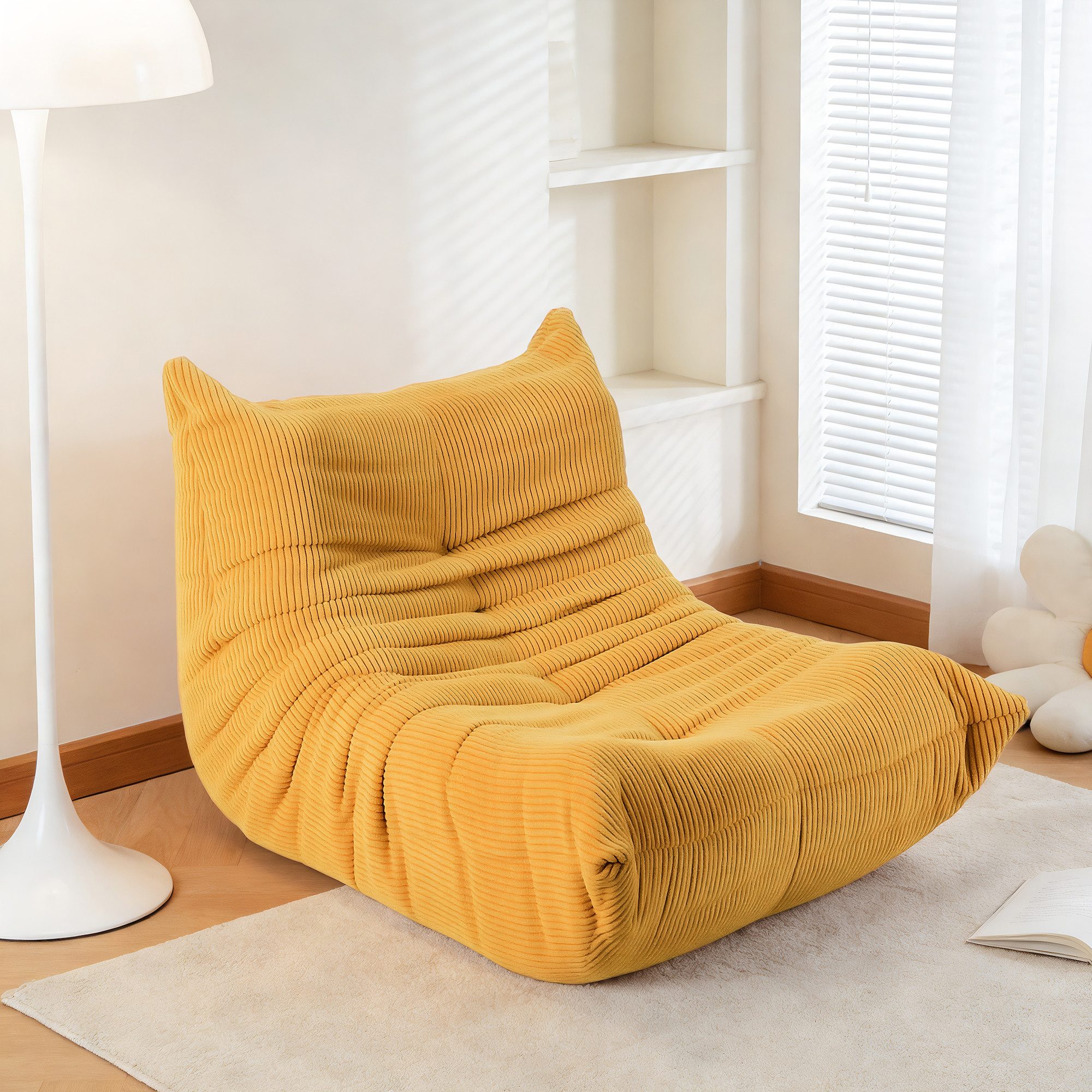 oyajia Sitzsack Relaxsessel Sofa Einzelsofa mit Hochelastischer Schwamm (mit Rückenlehne Einzelsofa), ohne Montage,Bequem & Modern für Wohnzimmer & Schlafzimmer