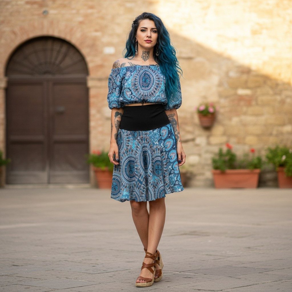 Guru-Shop Minirock Luftiger Minirock, Boho Sommerrock - blau Boho günstig online kaufen