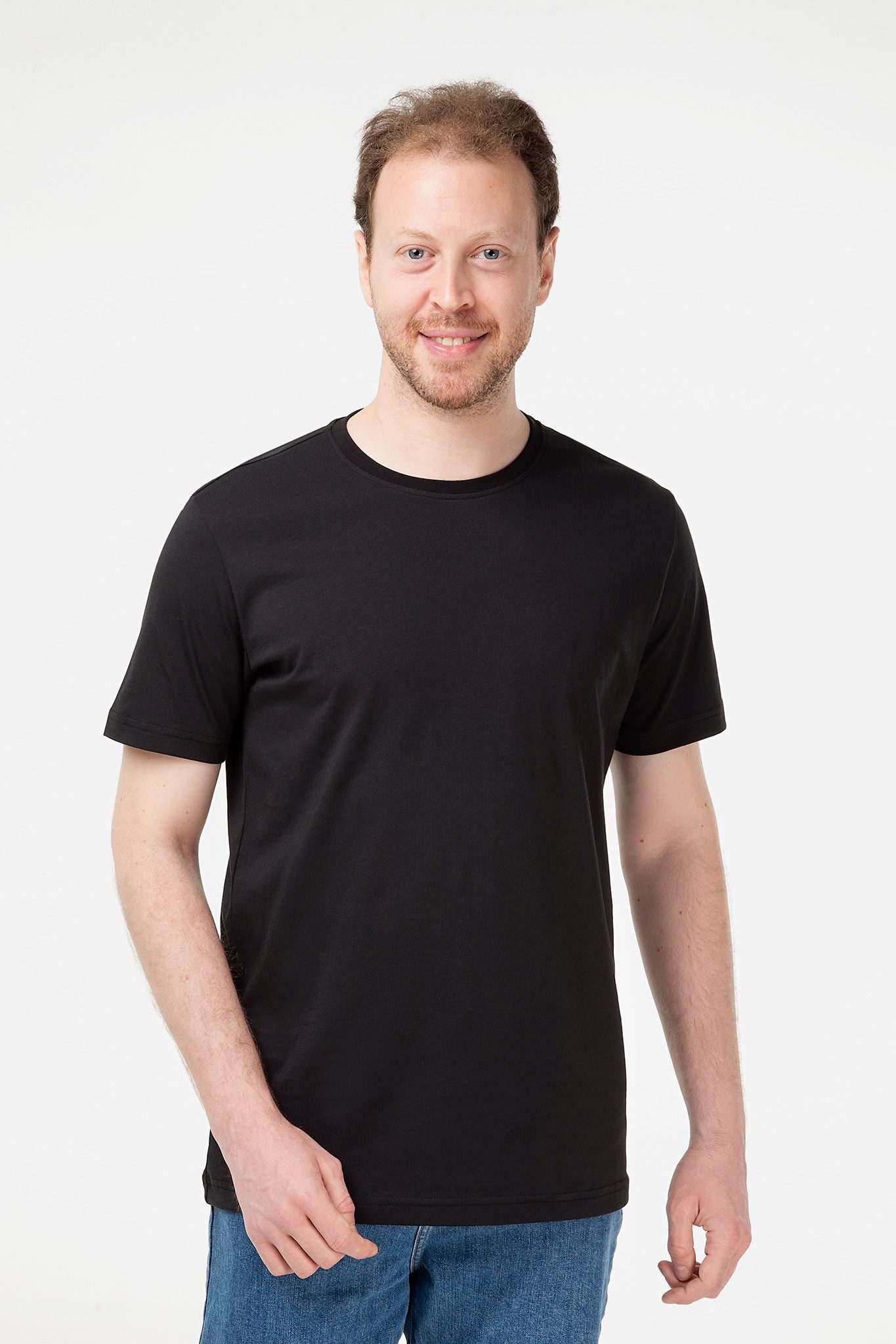 T-Shirt Herren T-Shirt mit Rundhalsausschnitt