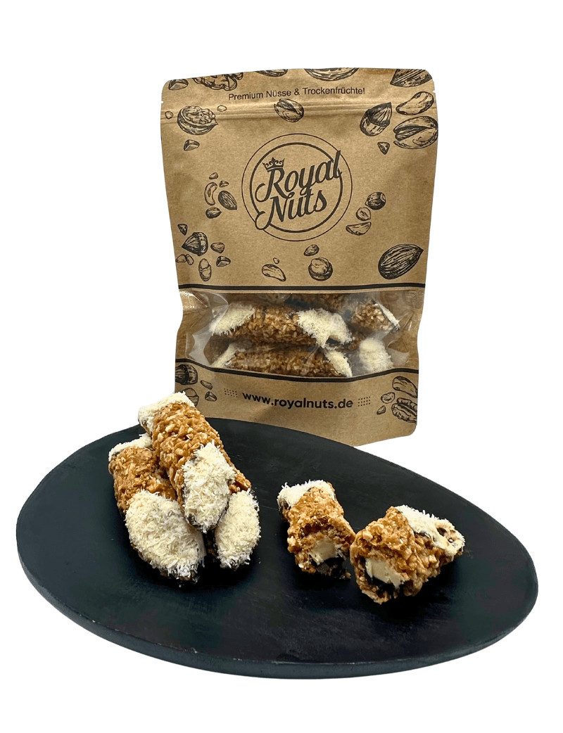 Royalnuts Genuss GmbH Kuchen 12 Stück Cannoli mit Kokos-Vanille & Krokant, Royalnuts