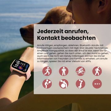 Powerwill Smartwatch Herren Damen mit Telefonfunktion 1,83 Zoll Fitnessuhr Watch (1.83 Zoll), 20 Sportmodi, Pulsmesser, SpO2 Stress Schlafmonitor, IP68 Wasserdicht Schrittzähler für Android iOS