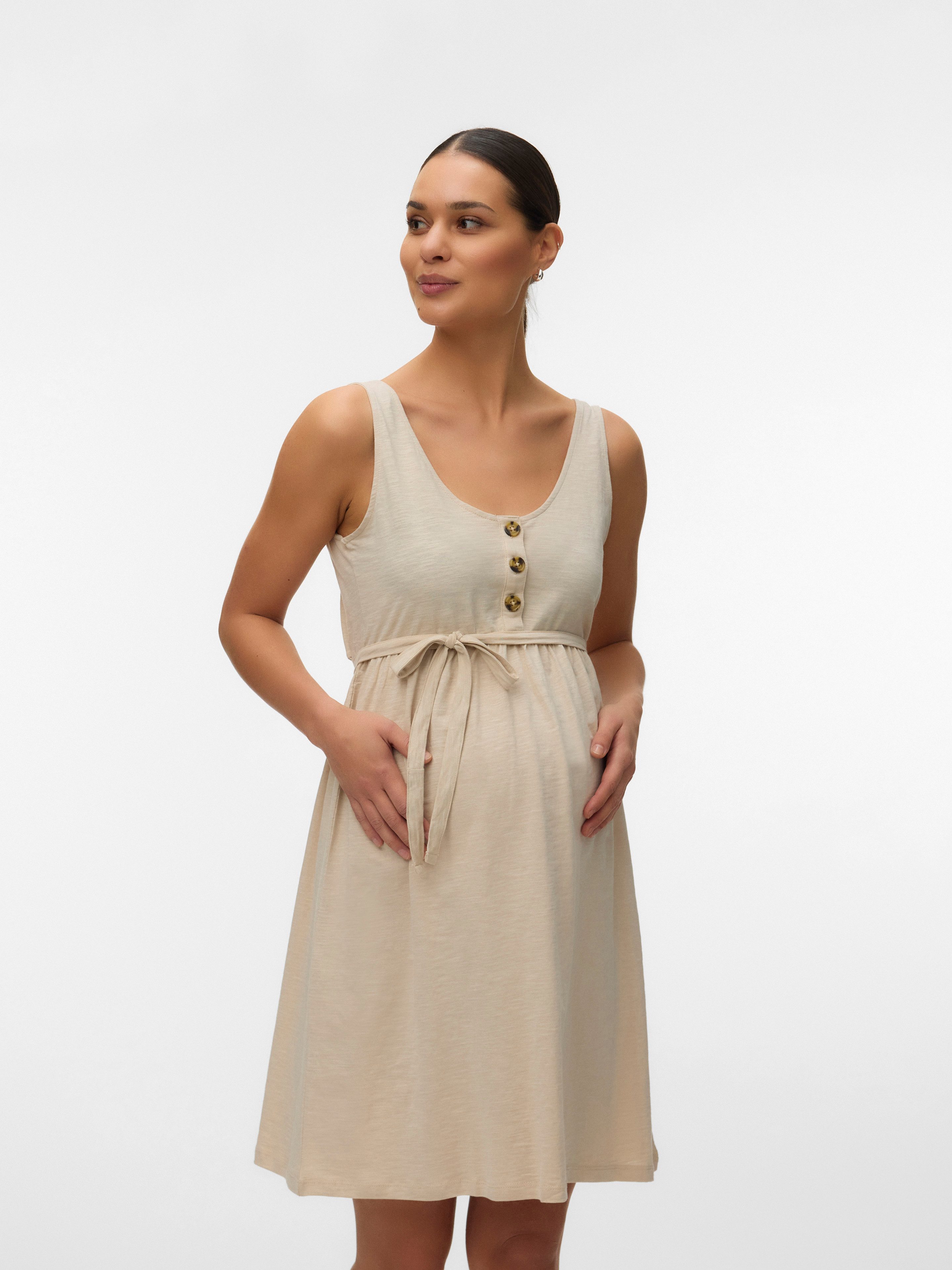 Mamalicious Umstandskleid MLEVI LIA SL JRS ABK DRESS 2F NOOS Baumwolle, regular fit