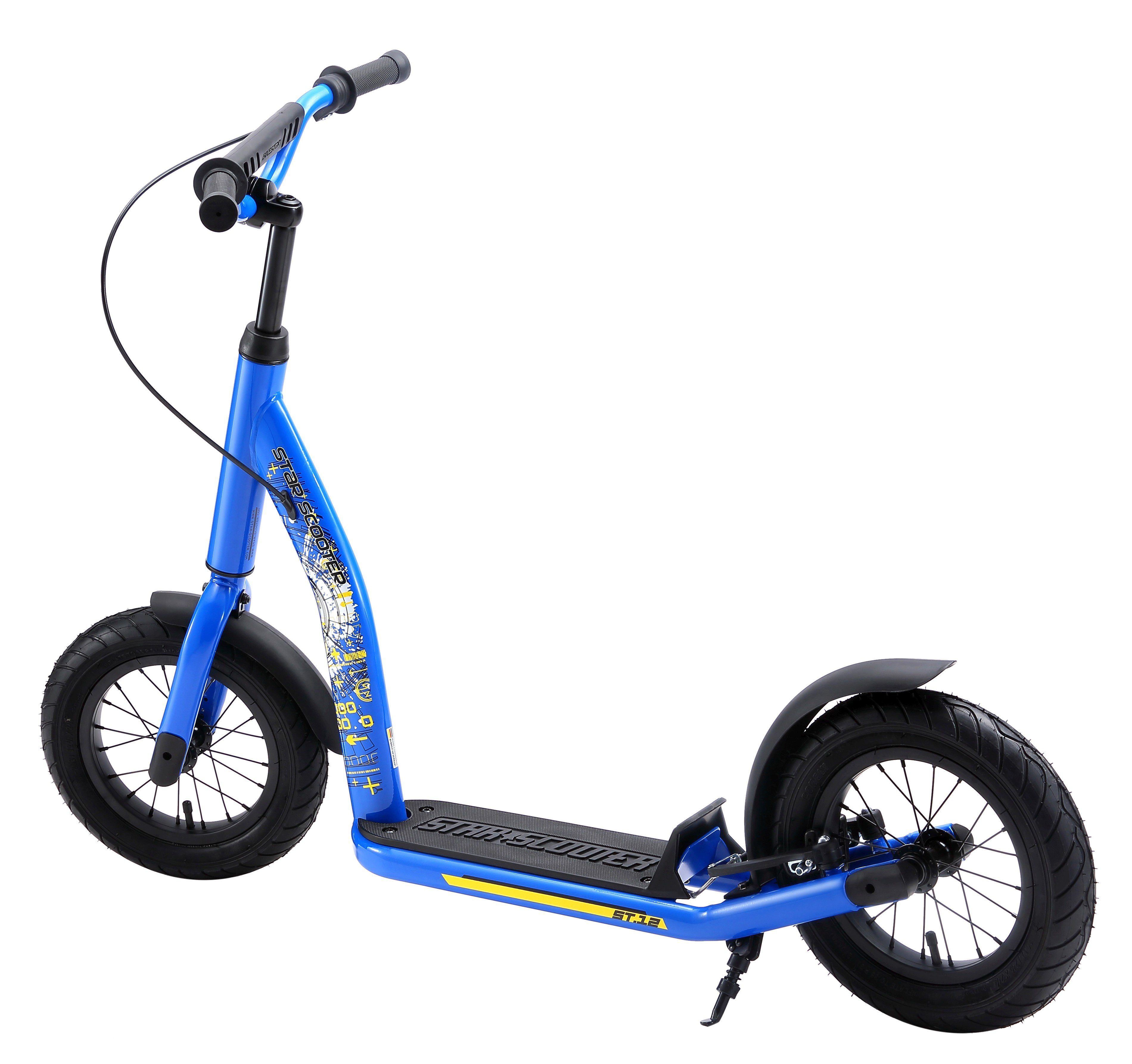 Star-Scooter Cityroller 12 Zoll, ab 8 Jahre, Kinder City Roller ab 124 cm, Jungen, Mädchen, Höhenverstellbar, Seitenständer