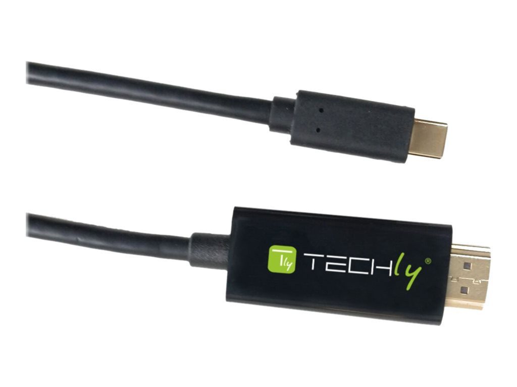 TECHLY TECHLY USB Typ C ST auf HDMI 2.0 4K, 2m, schwarz USB-Kabel