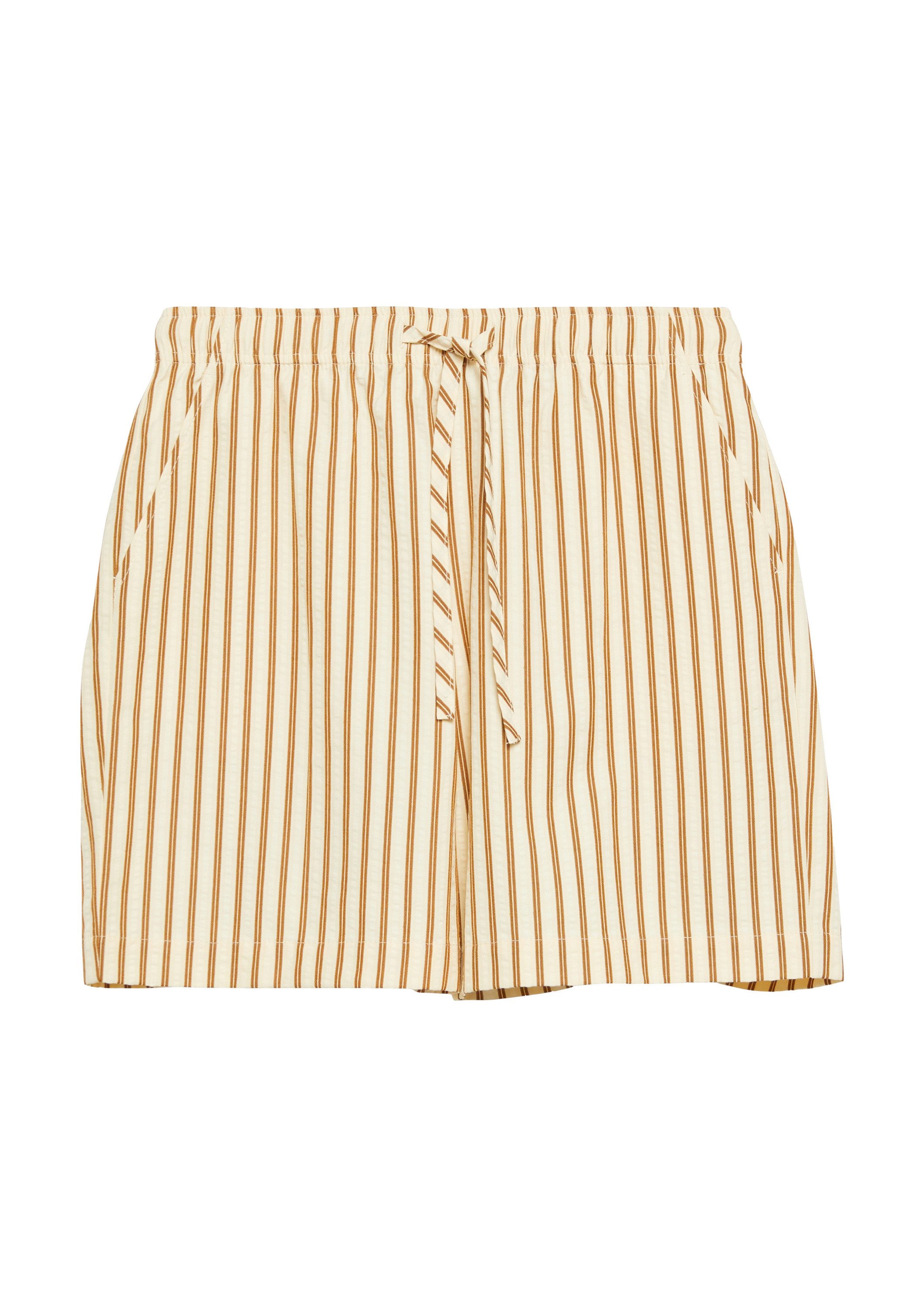 comma Shorts Hose Strukturierte Streifen-Shorts mit elastischem Bund