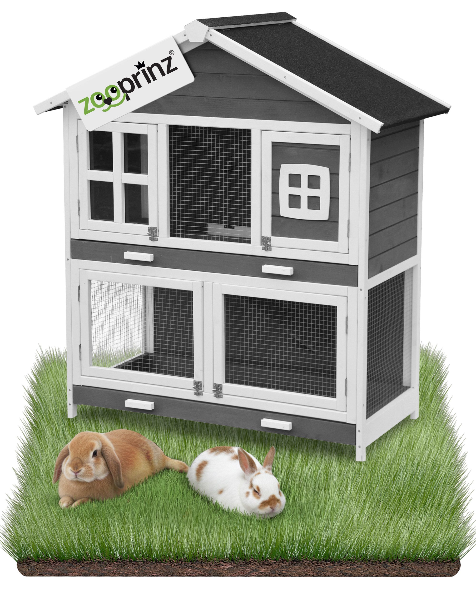 Zooprinz Kleintierstall Kaninchenstall Hasenstall Murmel, 2 Etagen, langleb günstig online kaufen