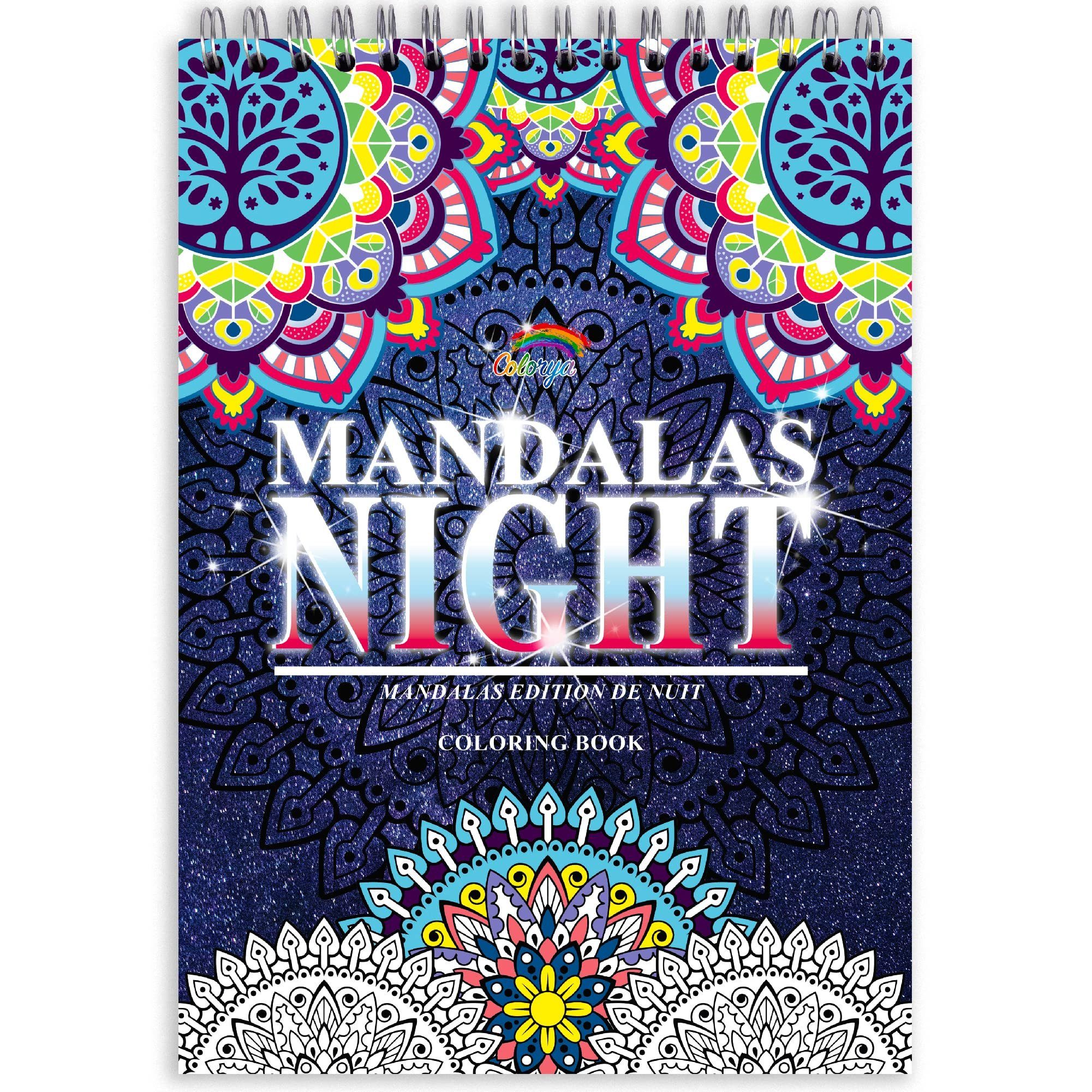 Colorya Розфарбуй за номерами Colorya Mandala Розфарбовування - A4 Розмір - Mandalas Nacht Buch (50 bytes)