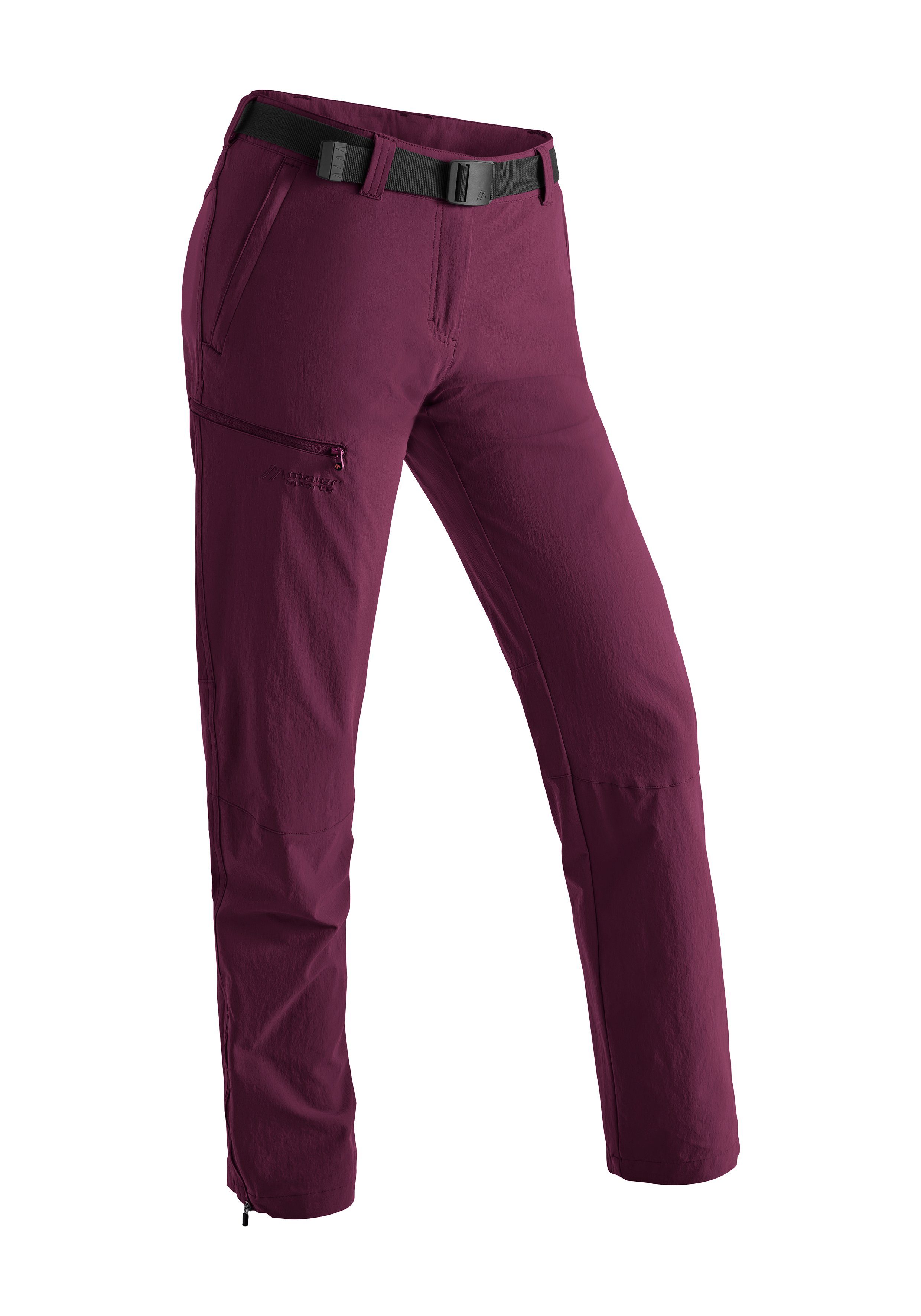 Maier Sports Damen slim aus magenta elastischem Outdoor-Hose Wanderhose, Inara Material Funktionshose