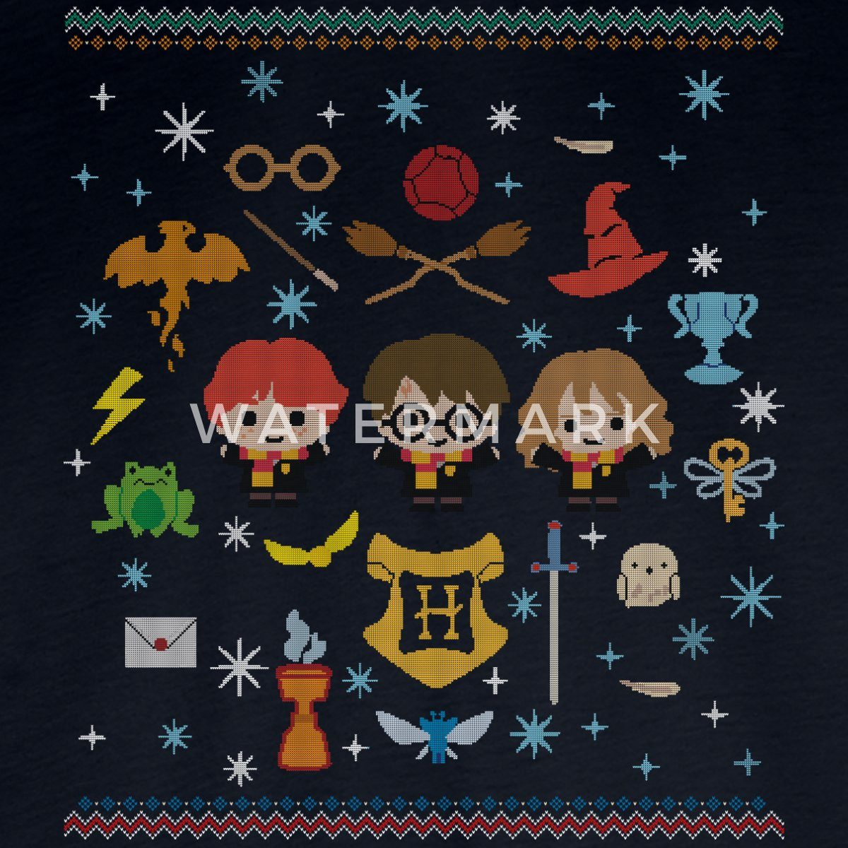 Spreadshirt T-Shirt Harry Potter Ugly Christmas Chibi Design Kinder Premium Langarmshirt (1-tlg)