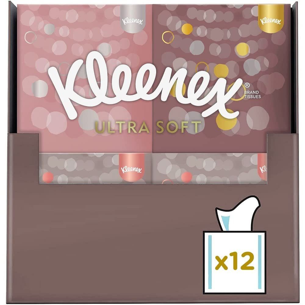 KLEENEX Kosmetiktücher Kosmetiktücher-Boxen Ultra Soft extra weich 3-lagig 12x48 Tücher