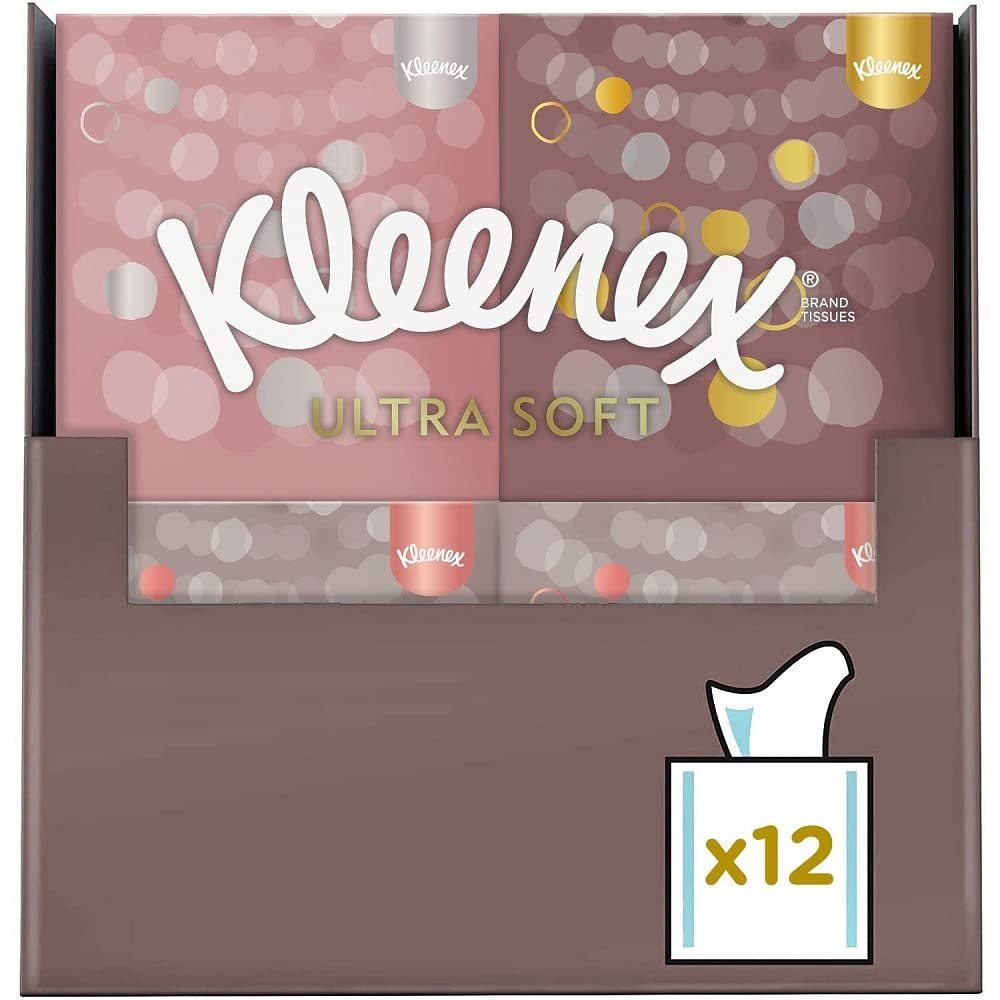 KLEENEX Kosmetiktücher Kosmetiktücher-Boxen Ultra Soft, extra weich, 3-lagig, 12x48 Tücher