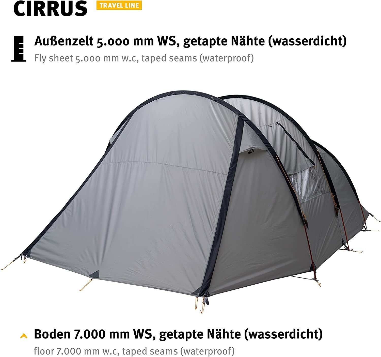 Wechsel Tents Tunnelzelt Cirrus 6-Personen Personen: Line für Familien, Zelt 6 - Tunnelzelt Travel - Großes